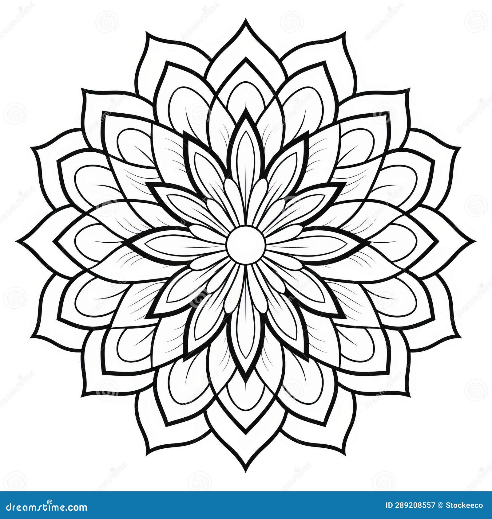 Página De Coloração De Flores De Mandala Elegante Ilustração Stock