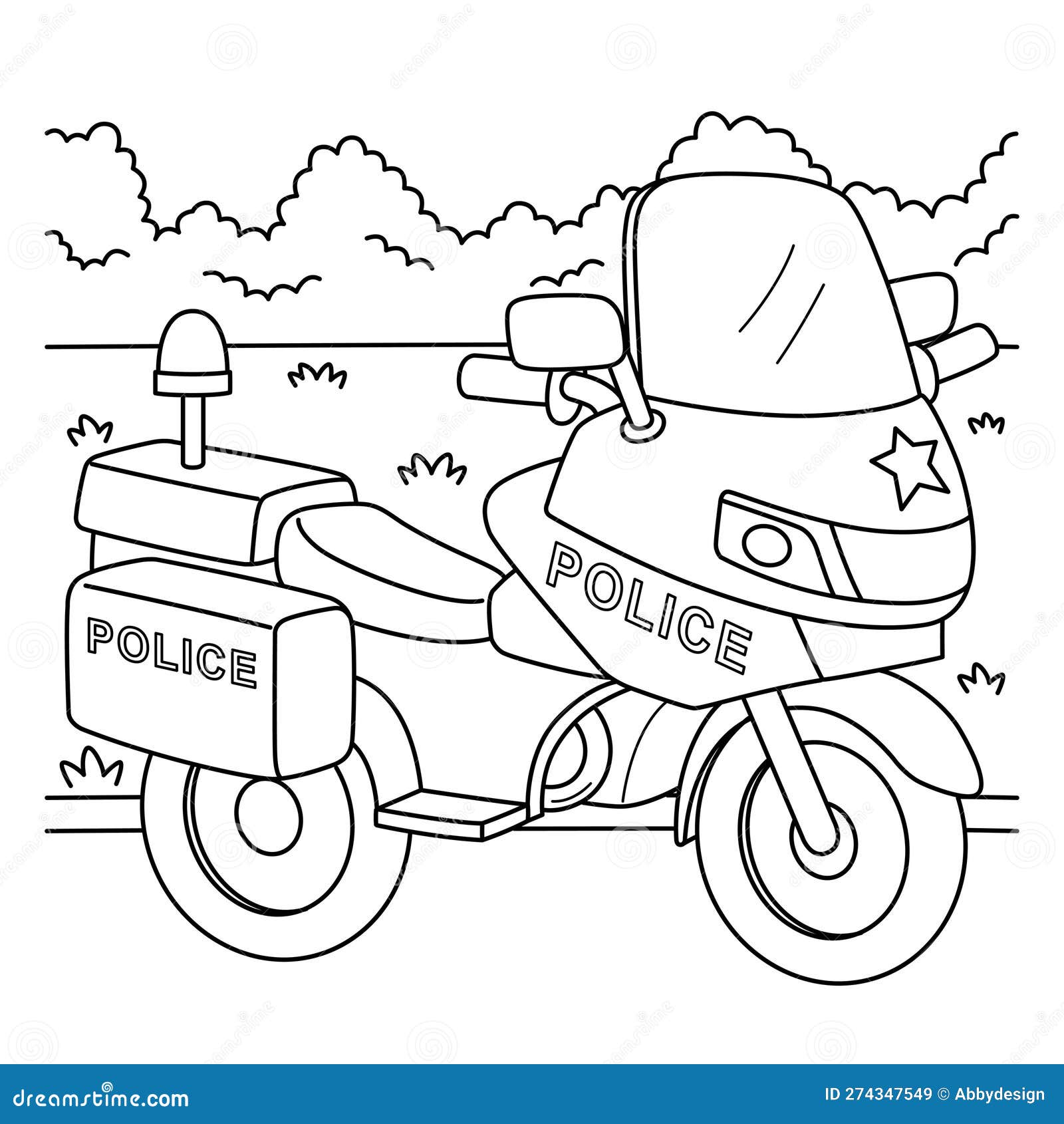 Página De Coloração De Motocicletas Da Polícia Para Crianças