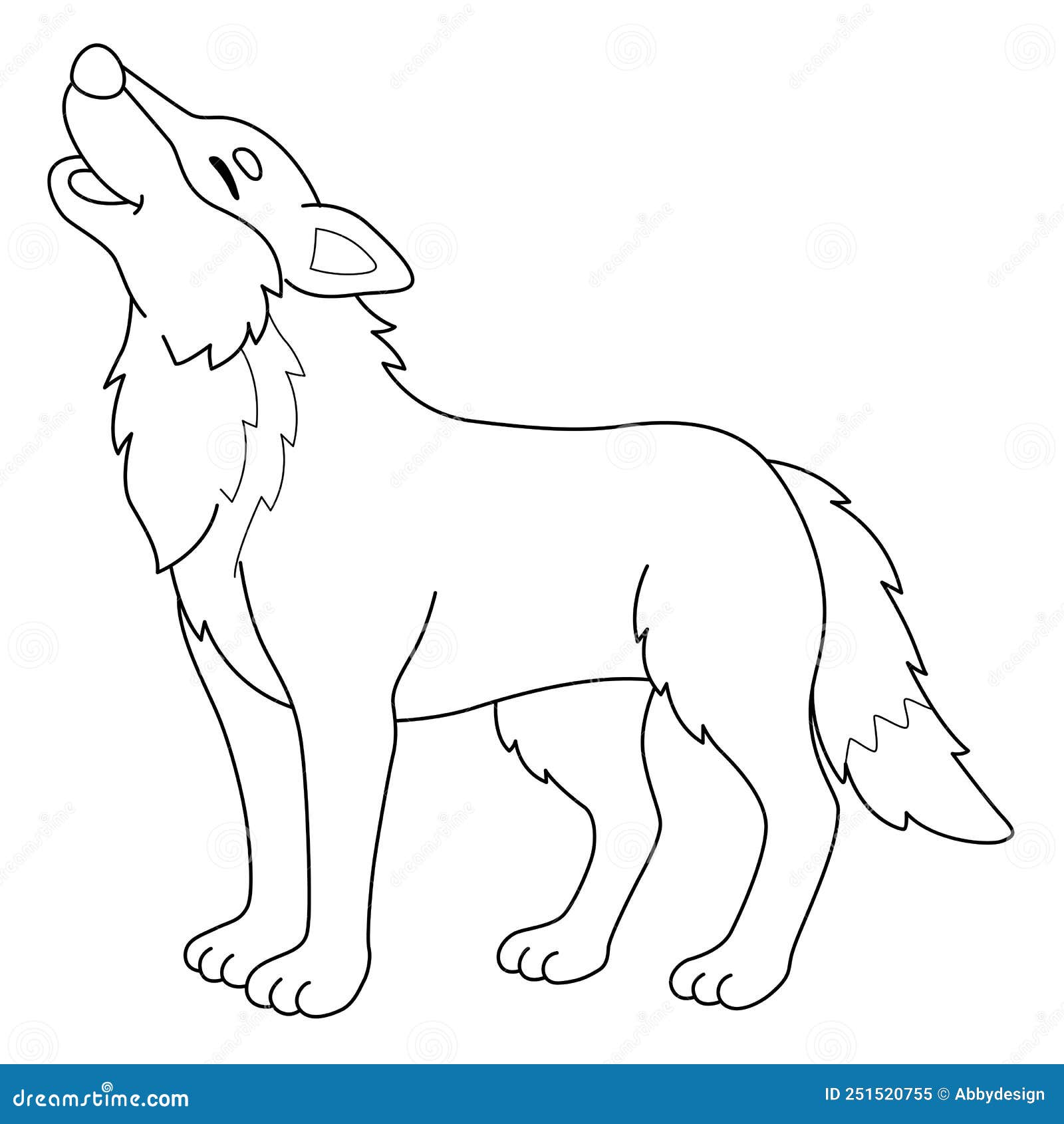 Página De Coloración De Lobos Para Animales Para Niños Ilustración del  Vector - Ilustración de silueta, lobo: 251520755
