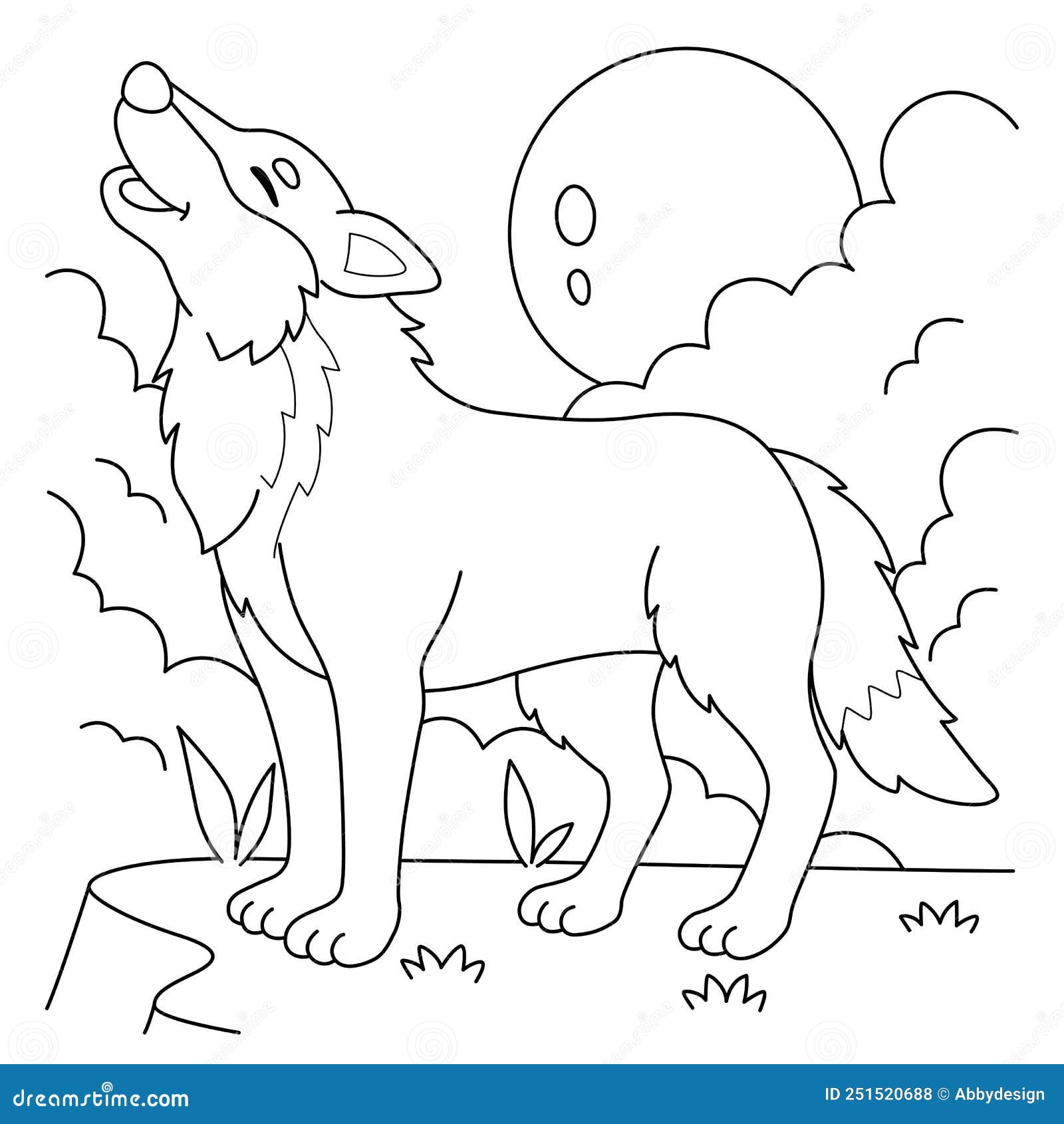 Página De Coloración De Lobos Para Animales Para Niños Ilustración del  Vector - Ilustración de bosque, color: 251520688
