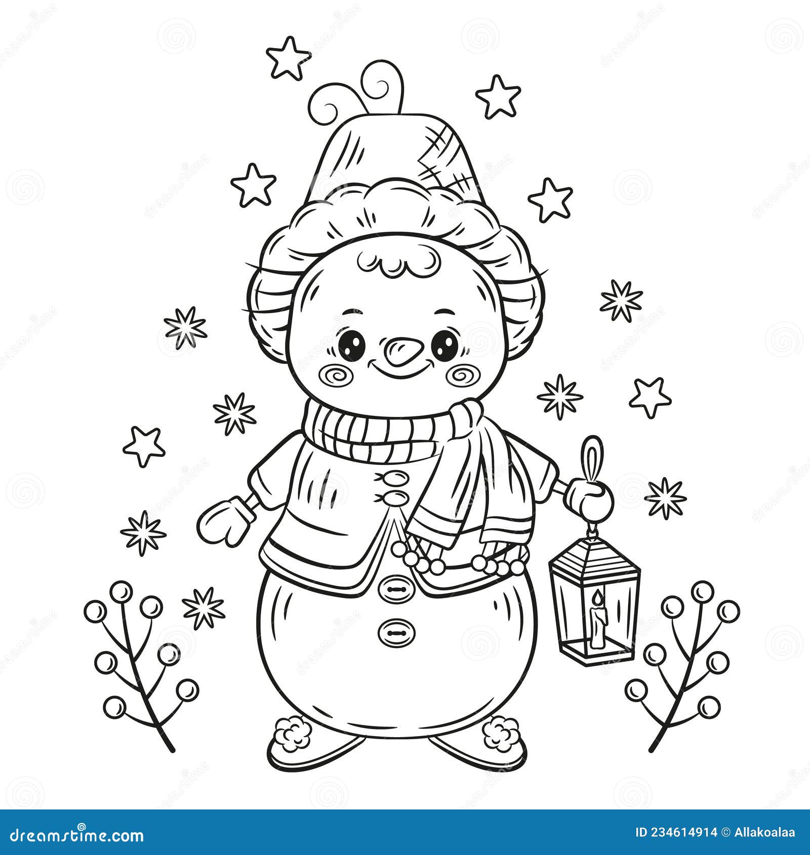 Livro De Colorir De Natal De Inverno Para Crianças. Desenho