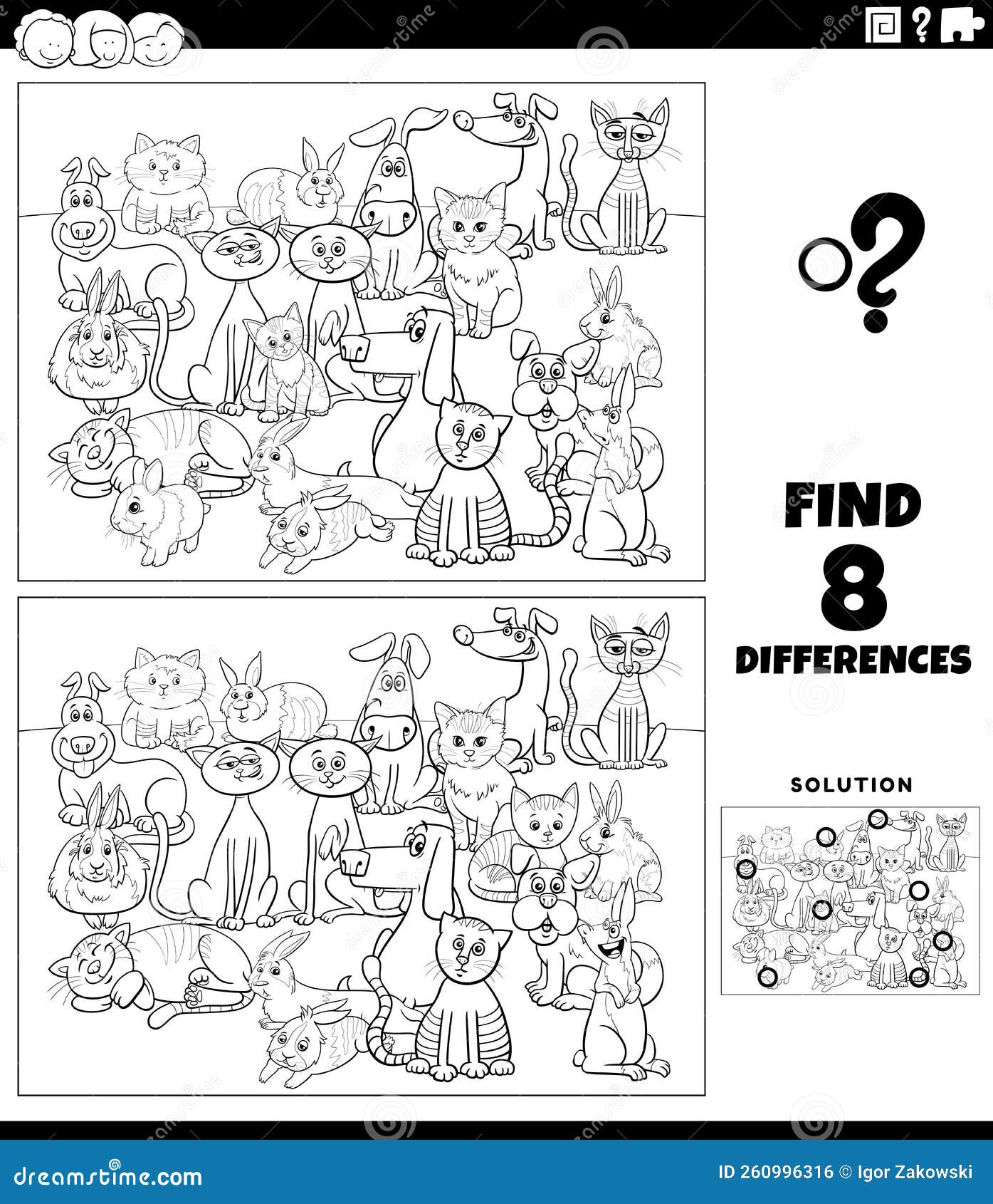 Desenho de jogo de diferenças com cavalos de desenho animado para colorir