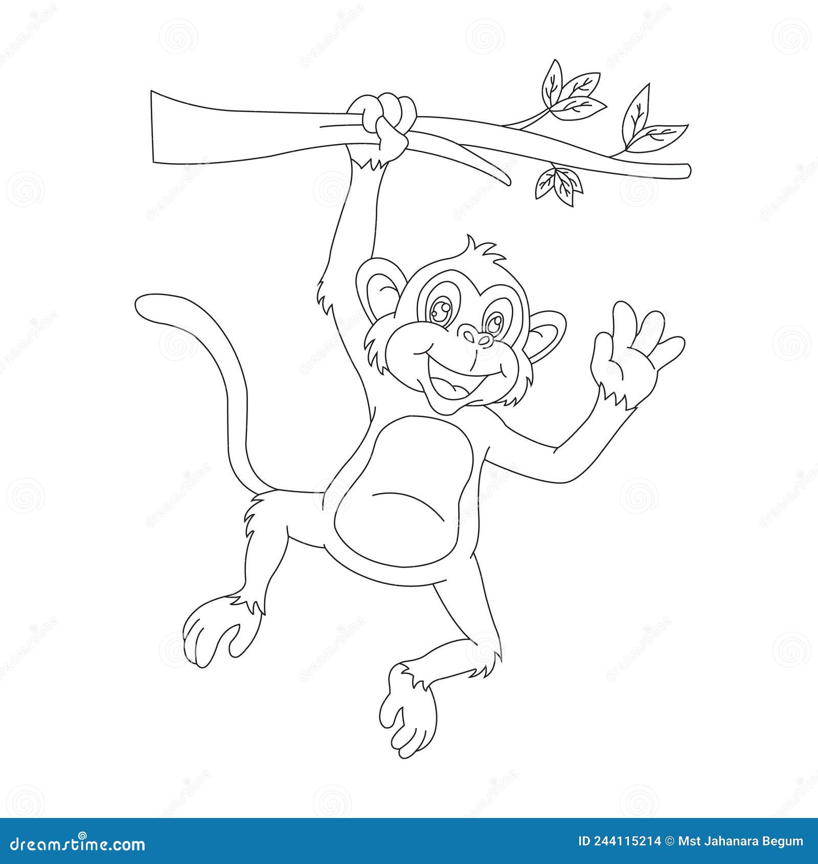 Página De Colorir De Macacos Fofinhos Para Crianças Desenho De