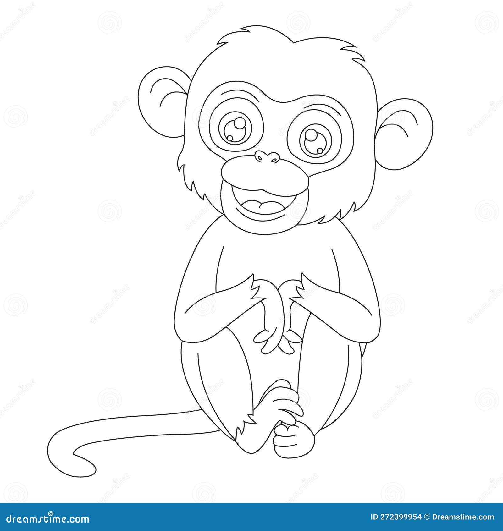 Página De Colorir De Macacos Fofinhos Para Crianças Desenho De Vetor De  Desenho De Livros Coloridos De Animais Ilustração do Vetor - Ilustração de  vetor, fofofo: 272101055