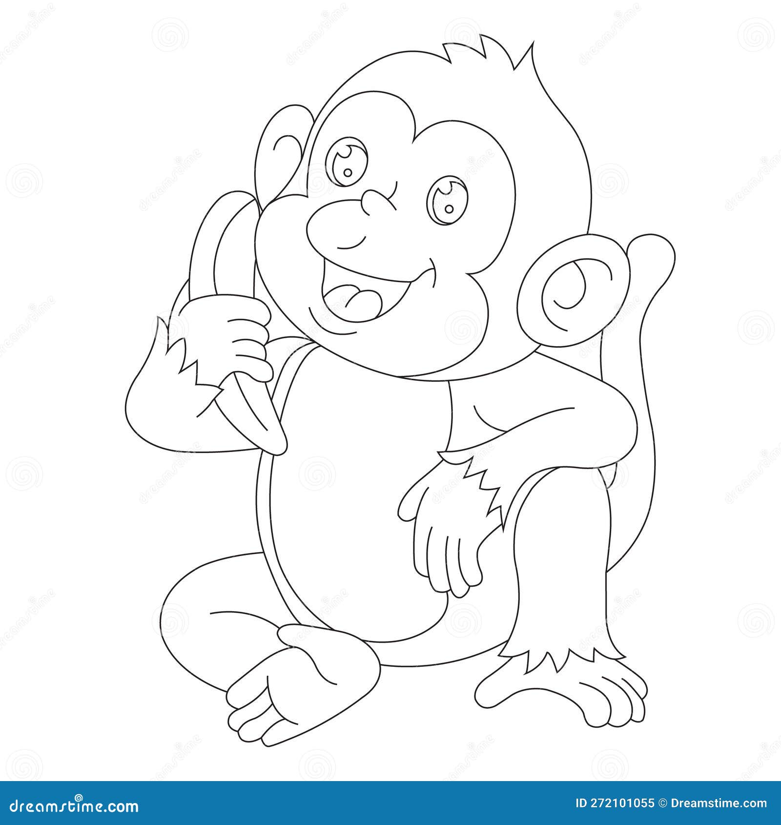 Página De Colorir De Macacos Fofinhos Para Crianças Desenho De Vetor De  Desenho De Livros Coloridos De Animais Ilustração do Vetor - Ilustração de  sorriso, branco: 272101790