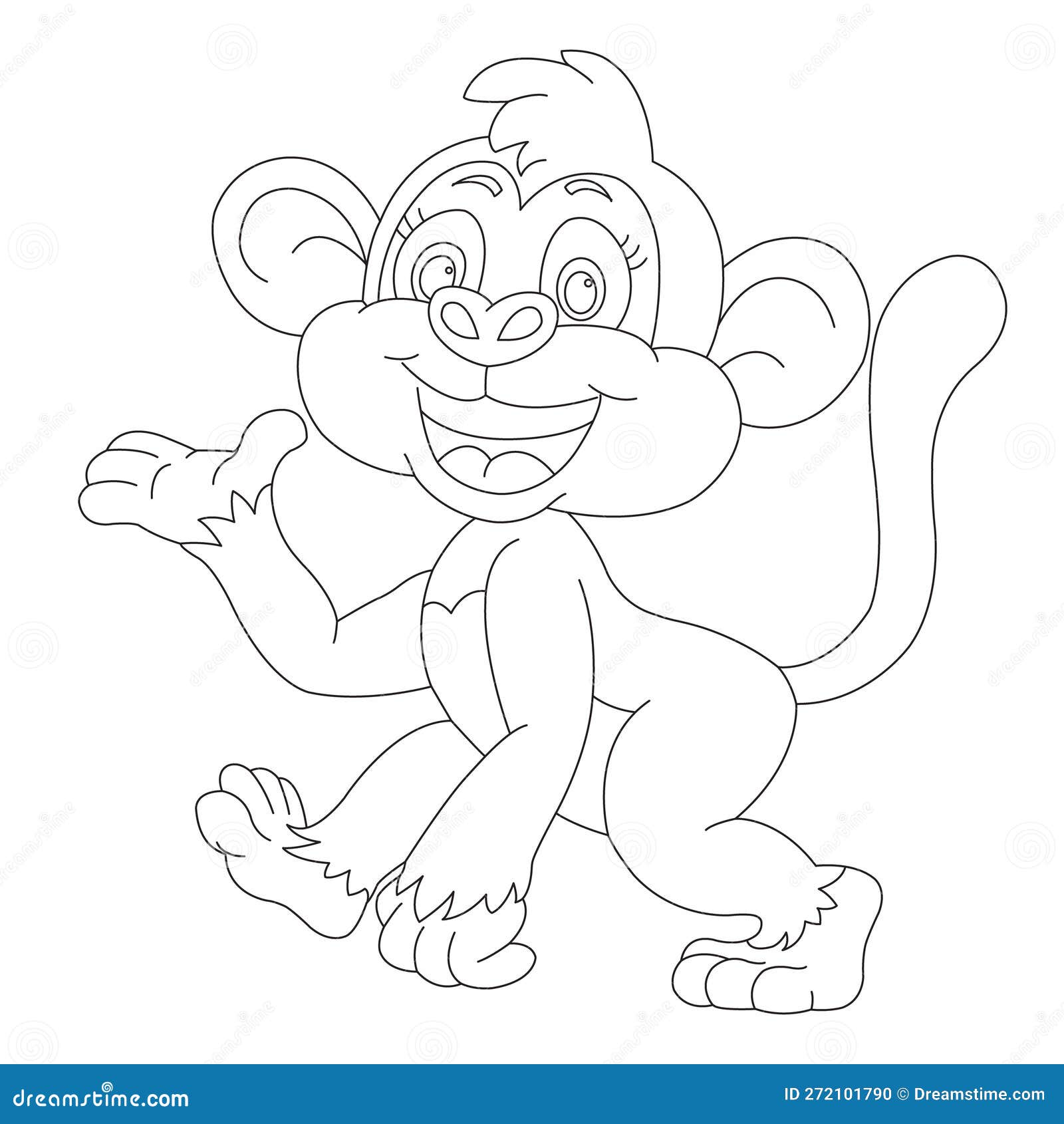 Página De Colorir De Macacos Fofinhos Para Crianças Desenho De Vetor De  Desenho De Livros Coloridos De Animais Ilustração do Vetor - Ilustração de  sorriso, branco: 272101790