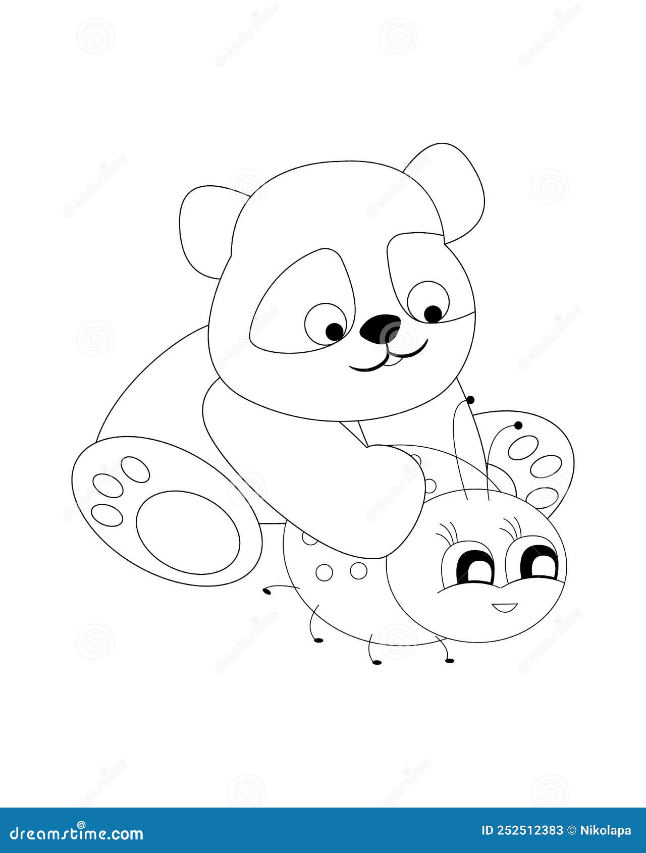 Vetores de Desenhos Para Colorir Panda Feliz Livro De Colorir Para