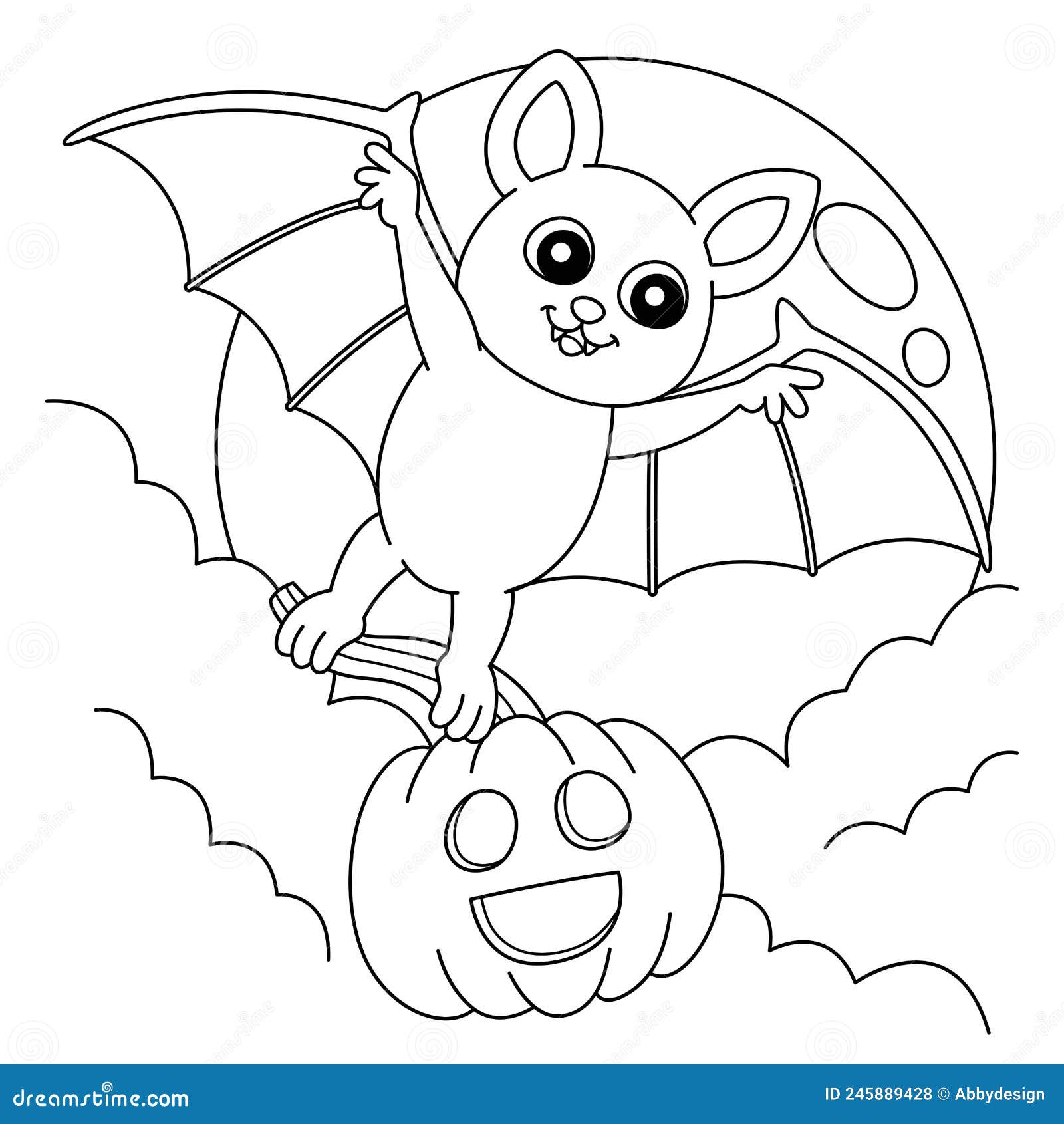 Desenhos para colorir de abóboras-morcego do halloween 