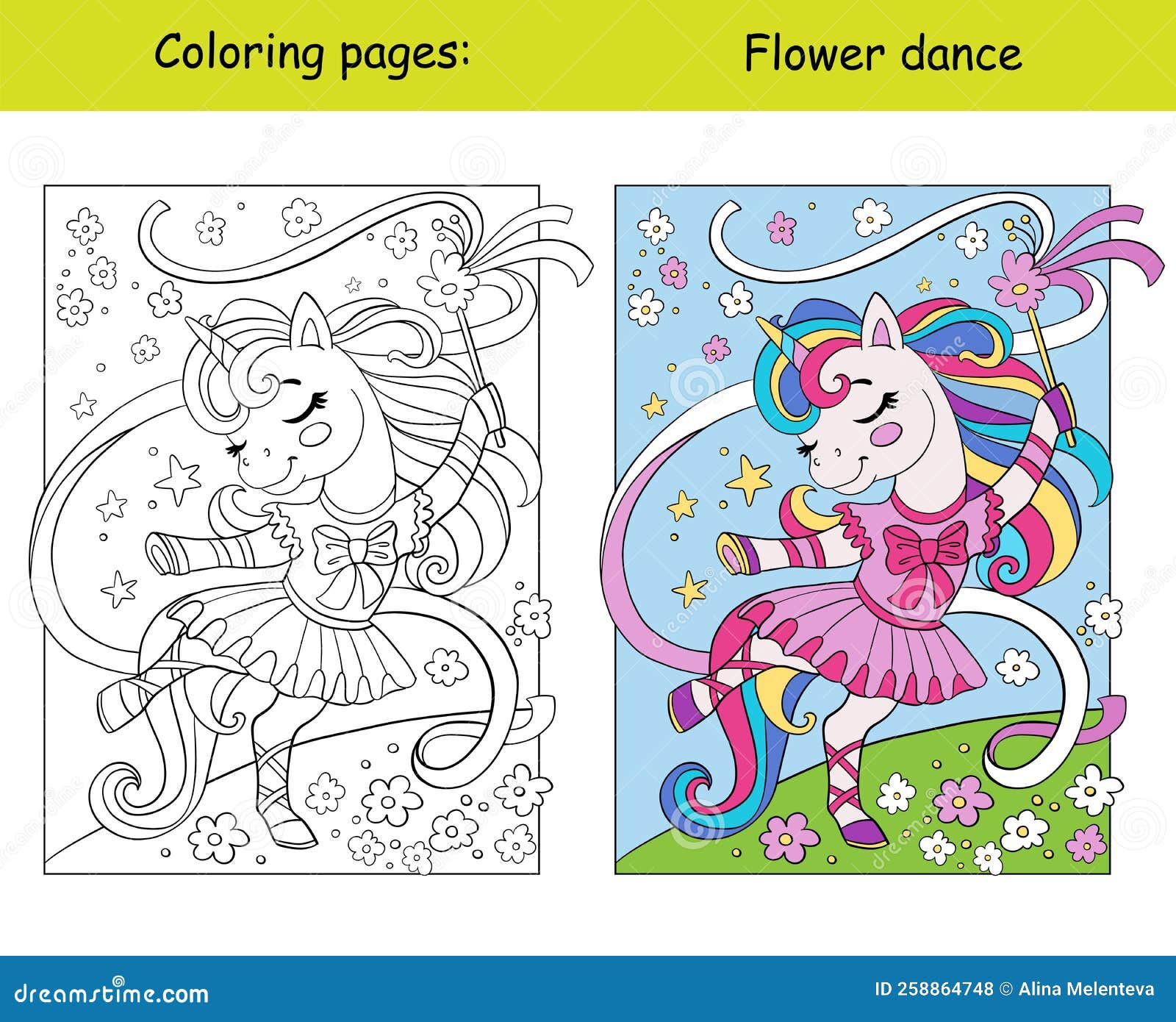 Desenhos de Unicórnio para Colorir e Coloridos