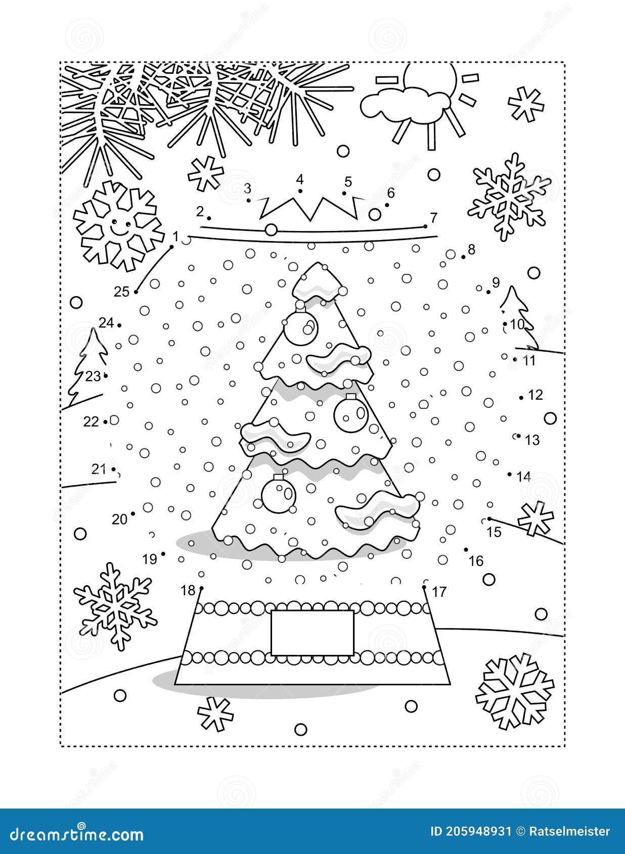 Páginas para colorir de luzes de Natal - folhas imprimíveis