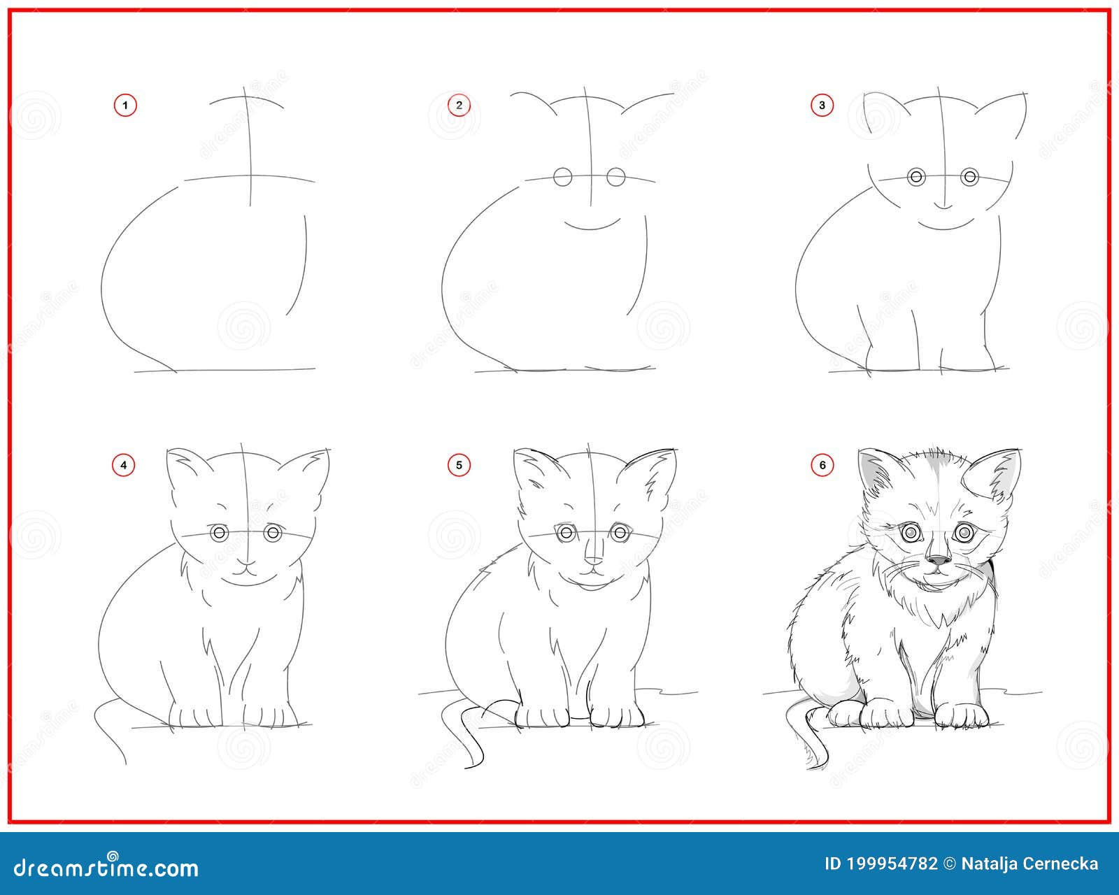 Página Mostra Como Aprender a Desenhar Um Gato Adormecido Fofo. Lições De  Desenho De Lápis. Página Educativa Para Artistas. Livro Ilustração do Vetor  - Ilustração de pastel, jogo: 270168655