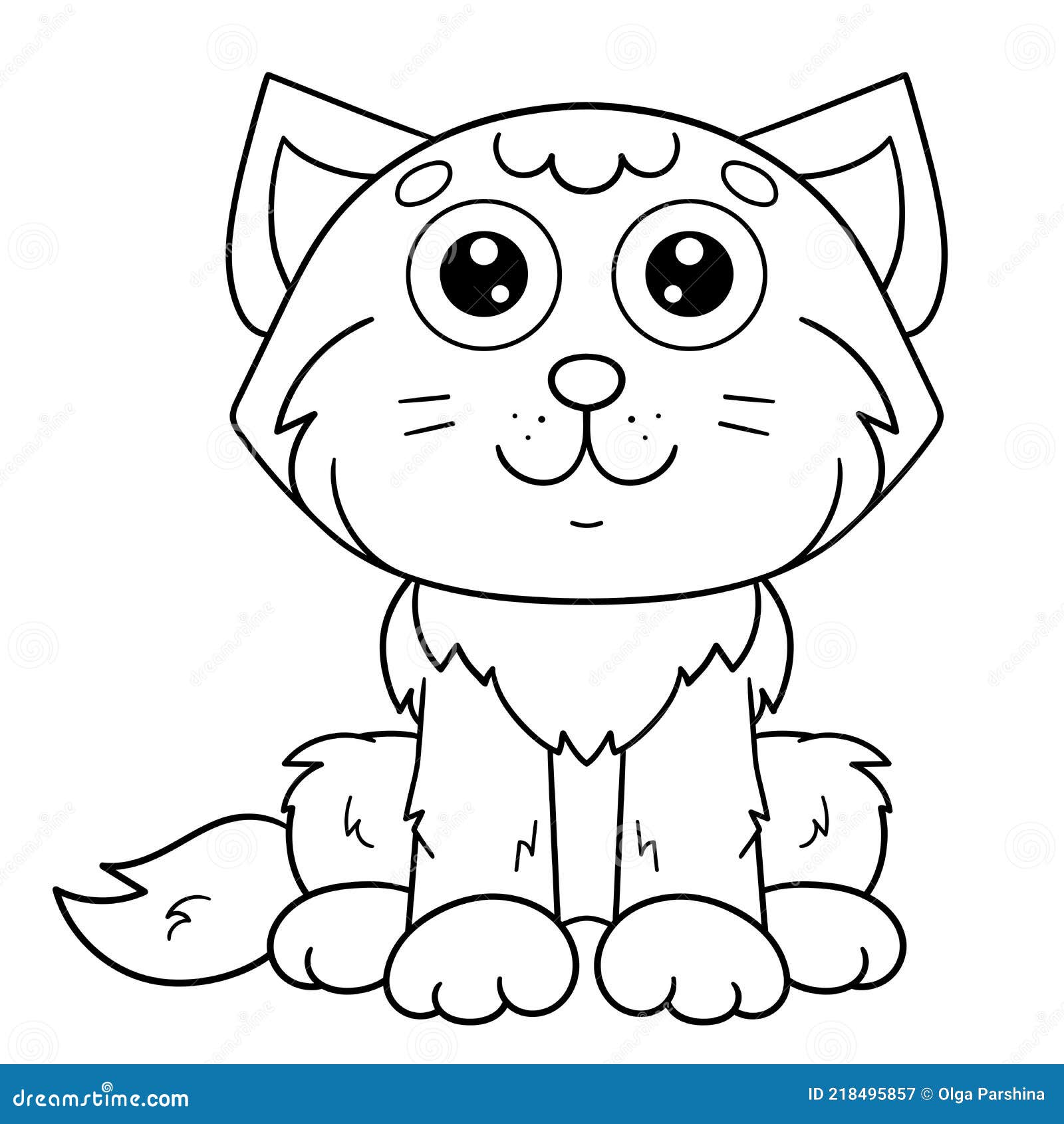 Página Para Colorear Contorno De Dibujos Animados Lindo Gato. Libro Para  Colorear Para Niños Ilustración del Vector - Ilustración de rojo, vector:  218495857