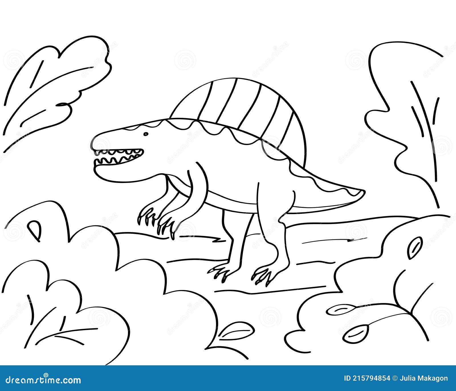Página Para Colorear Dibujada a Mano De Dinosaurio Para Niños. El Dinosaurio Spinosaurus. Se Puede Utilizar Para La Creatividad De Ilustración del Vector - Ilustración de cabrito, lagarto: 215794854 Página Para Colorear Dibujada a Mano De Dinosaurio Para Niños. El Dinosaurio Spinosaurus. Se Puede Utilizar Para La Creatividad De Ilustración del Vector - Ilustración de cabrito, lagarto: 215794854