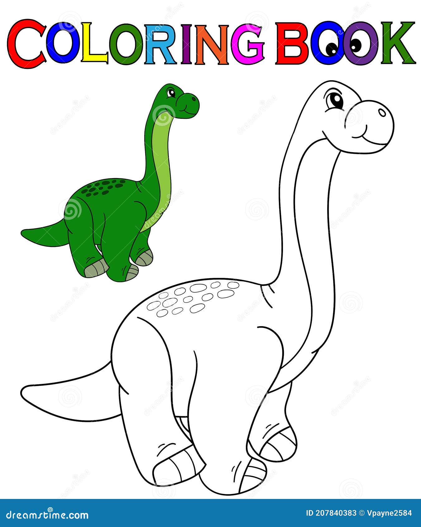 Página Para Colorear. Ilustración Vectorial De Dinosaurio Verde.  Apatosaurus Brachiosaurus O Brontosaurus. Personaje De Dibujos an  Ilustración del Vector - Ilustración de color, continuar: 207840383