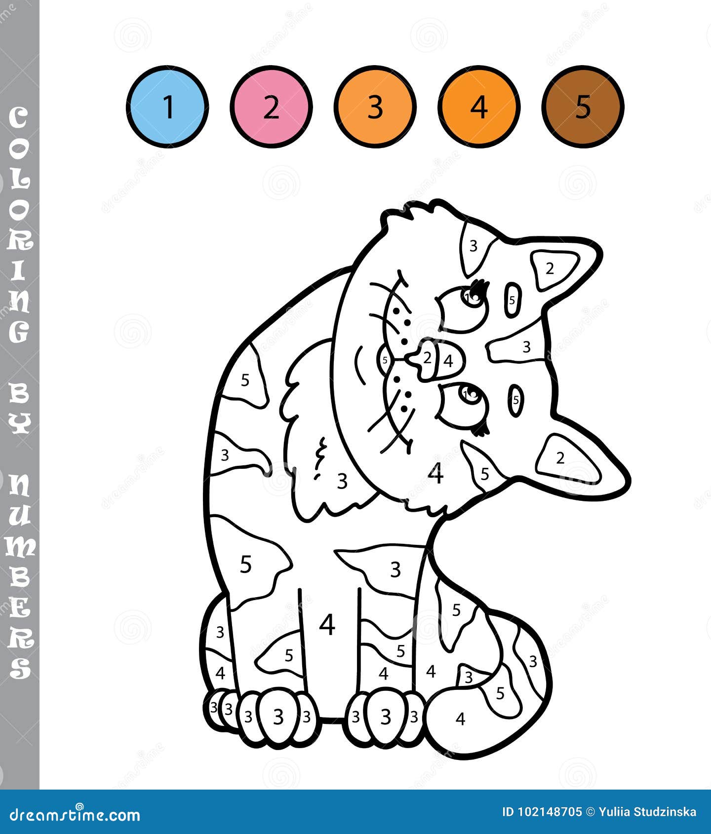 Página Que Colorea Por El Gato De Los Números Ilustración del Vector - Ilustración de educativo, gatito: 102148705 Página Que Colorea Por El Gato De Los Números Ilustración del Vector - Ilustración de educativo, gatito: 102148705