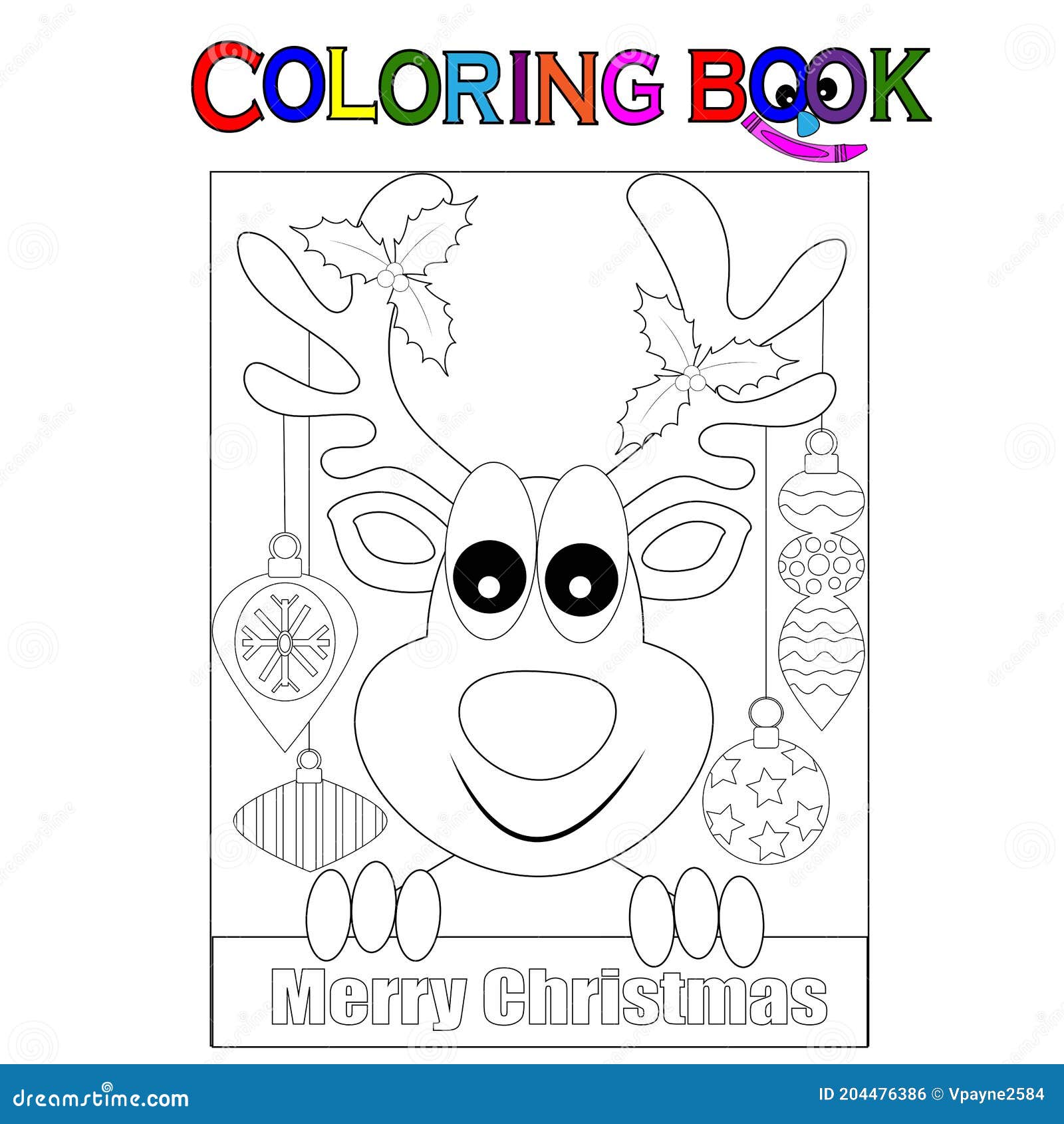 Color me merry contracapa de uma página de livro para colorir de natal  brilhante e divertida