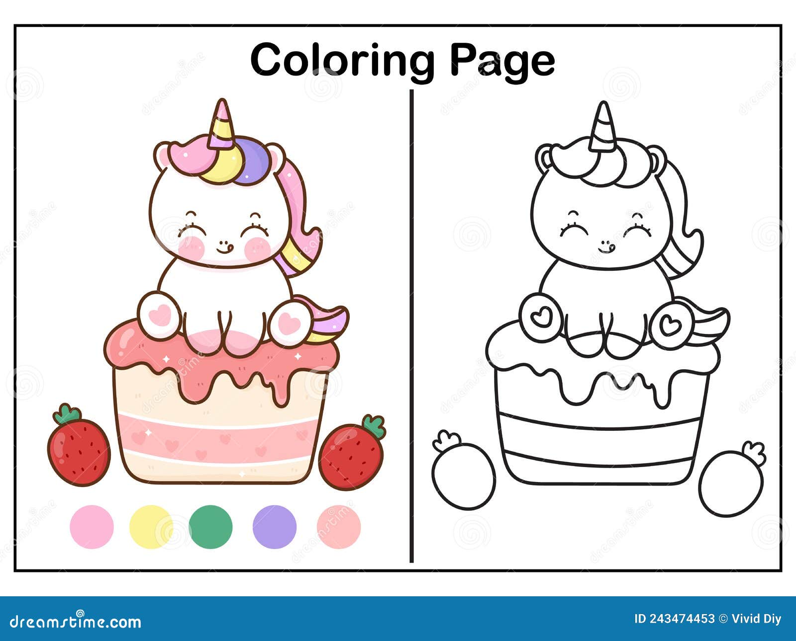 Baixar Vetor De Desenhos De Livros Para Colorir De Doces Kawaii