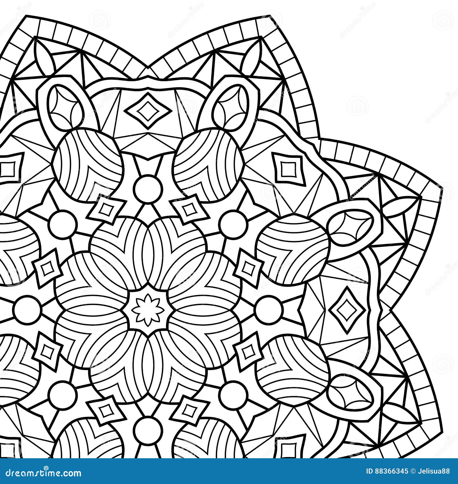 Desenho de mandala de ioga, adulto de página para colorir ou