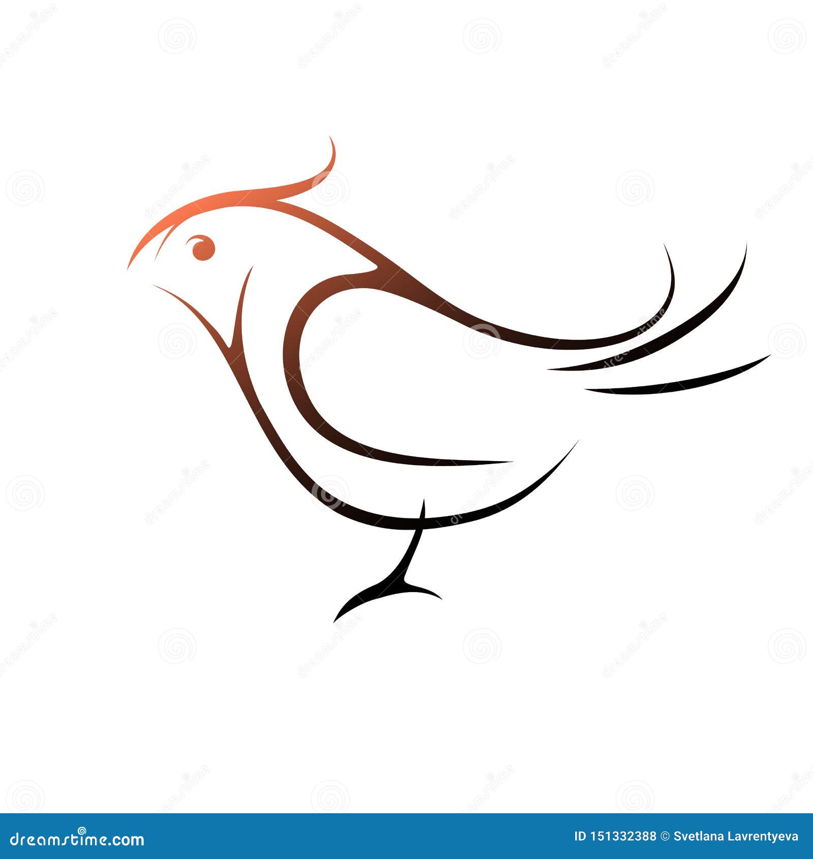 Pajaro Con Un Penacho Un Contorno Una Linea Ilustraci N Del Vector Ejemplo Del Vector De Un P Jaro Ilustracion Del Vector Ilustracion De Bosquejo Muestra