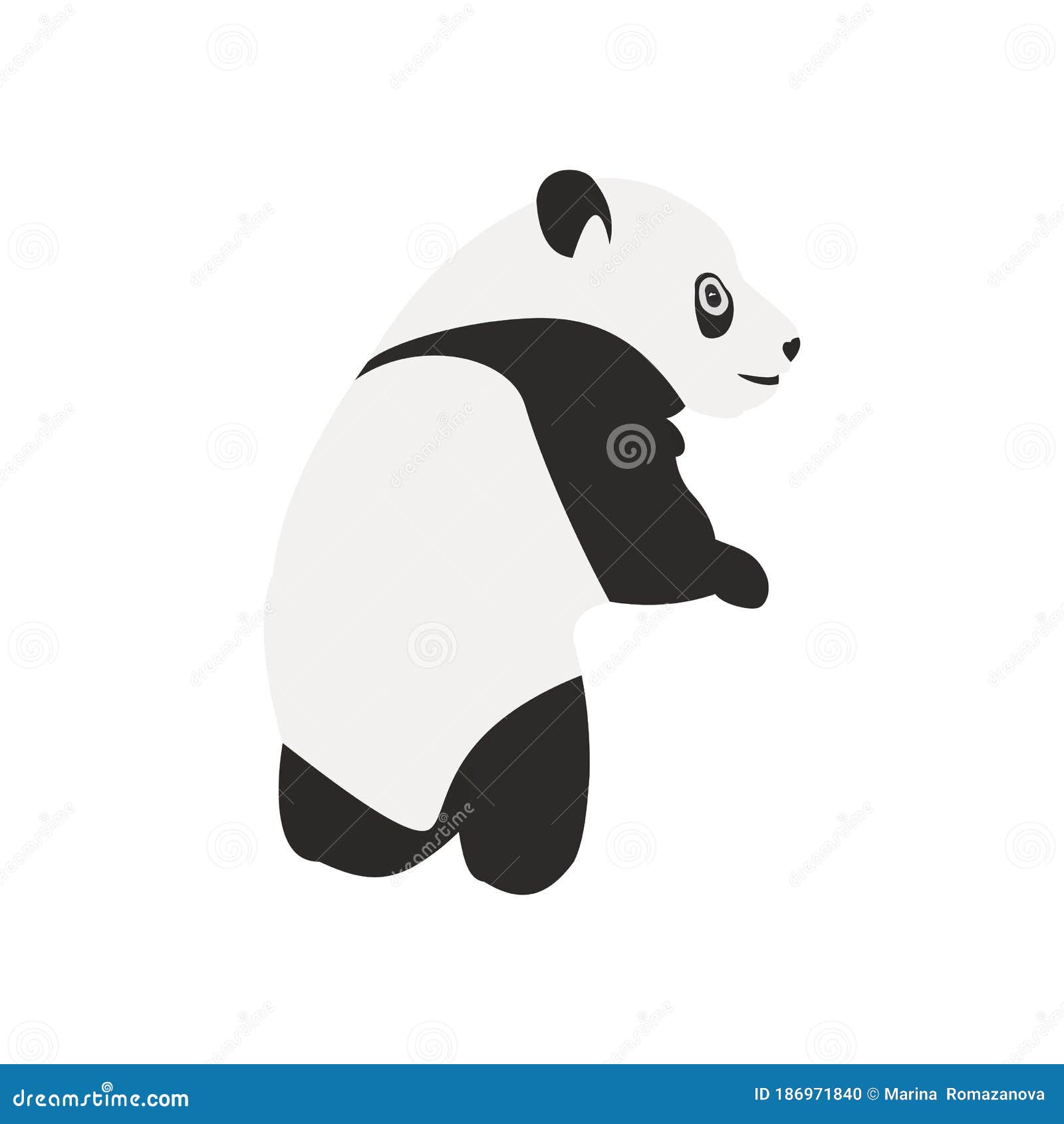 Panda Estilizada Desenho De Corpo Inteiro Ícone Simples De Panda