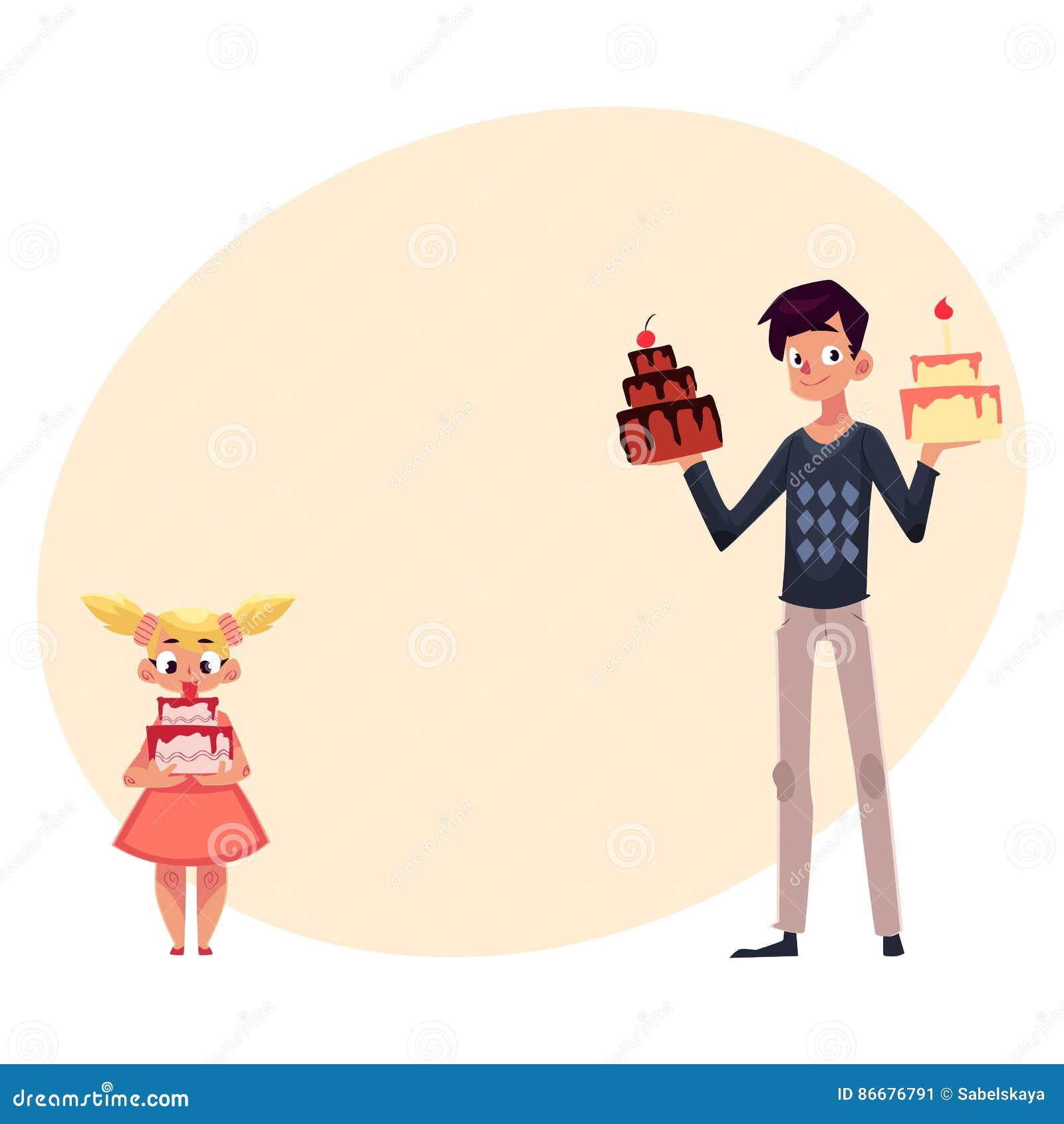 Pere Et Fille Tenant Des Gateaux D Anniversaire Etant Prets Pour La Partie Illustration De Vecteur Illustration Du Caucasien Fete Pere Et Fille Tenant Des Gateaux D Anniversaire Etant Prets Pour La Partie Illustration De Vecteur Illustration Du Caucasien Fete