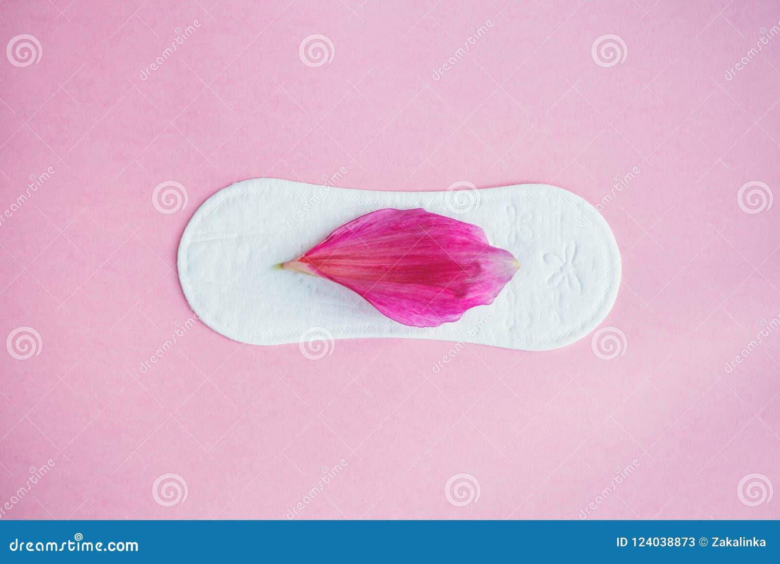 Pétala Cor-de-rosa Da Flor Na Almofada Da Menstruação Imagem de Stock -  Imagem de conceito, arte: 124038873