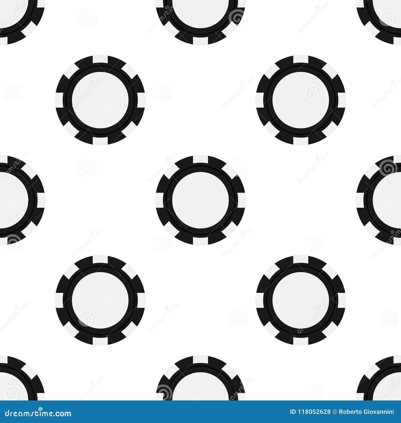 Pôquer Preto Chip Icon Seamless Pattern Ilustração do Vetor - Ilustração de  estilo, repetir: 118052628