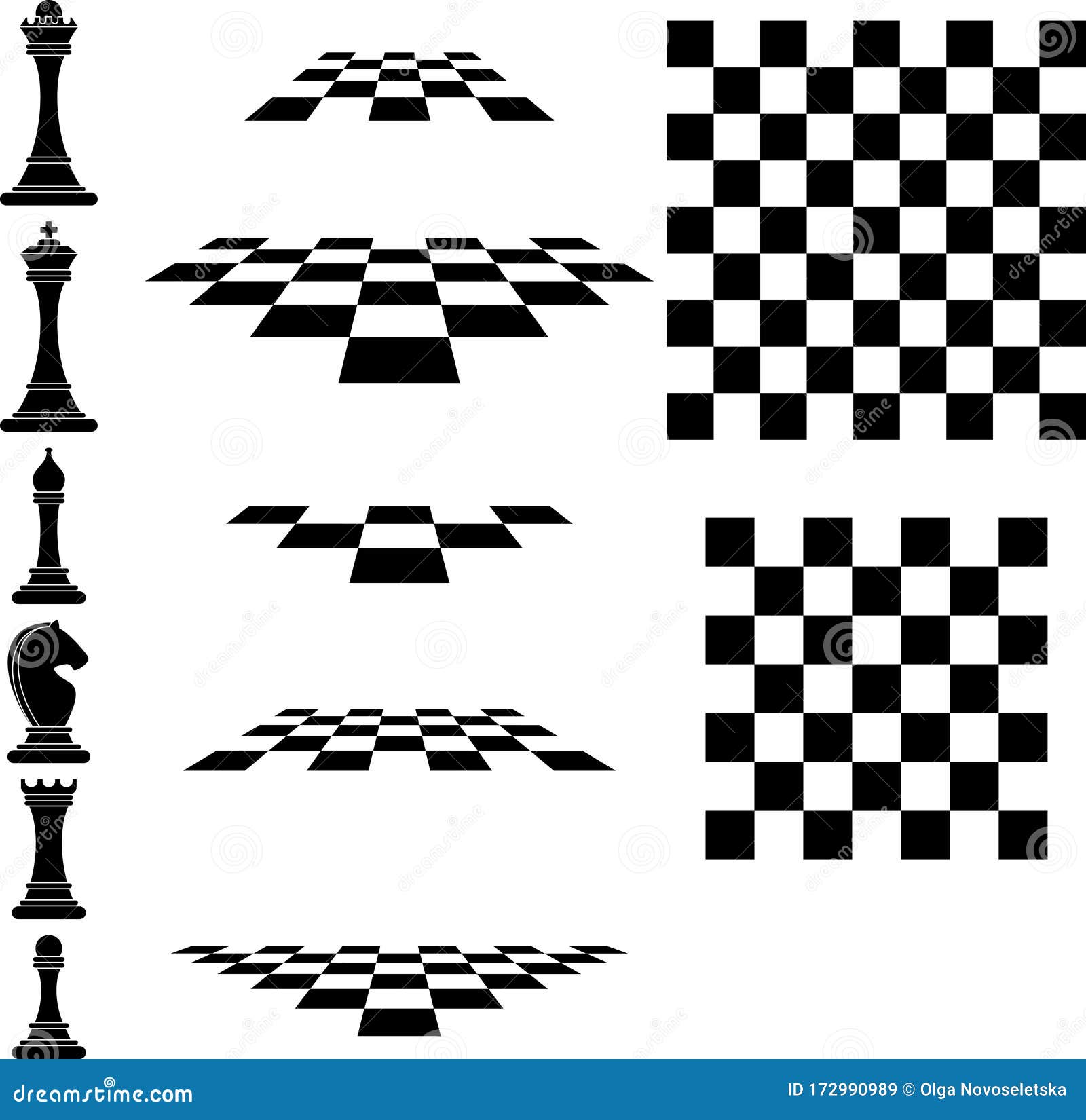 figuras de desenho de uma linha única de xadrez de madeira no tabuleiro de  xadrez. rei, rainha do time adversário. composição para torneio. estilo de  onda de redemoinho. ilustração em vetor gráfico