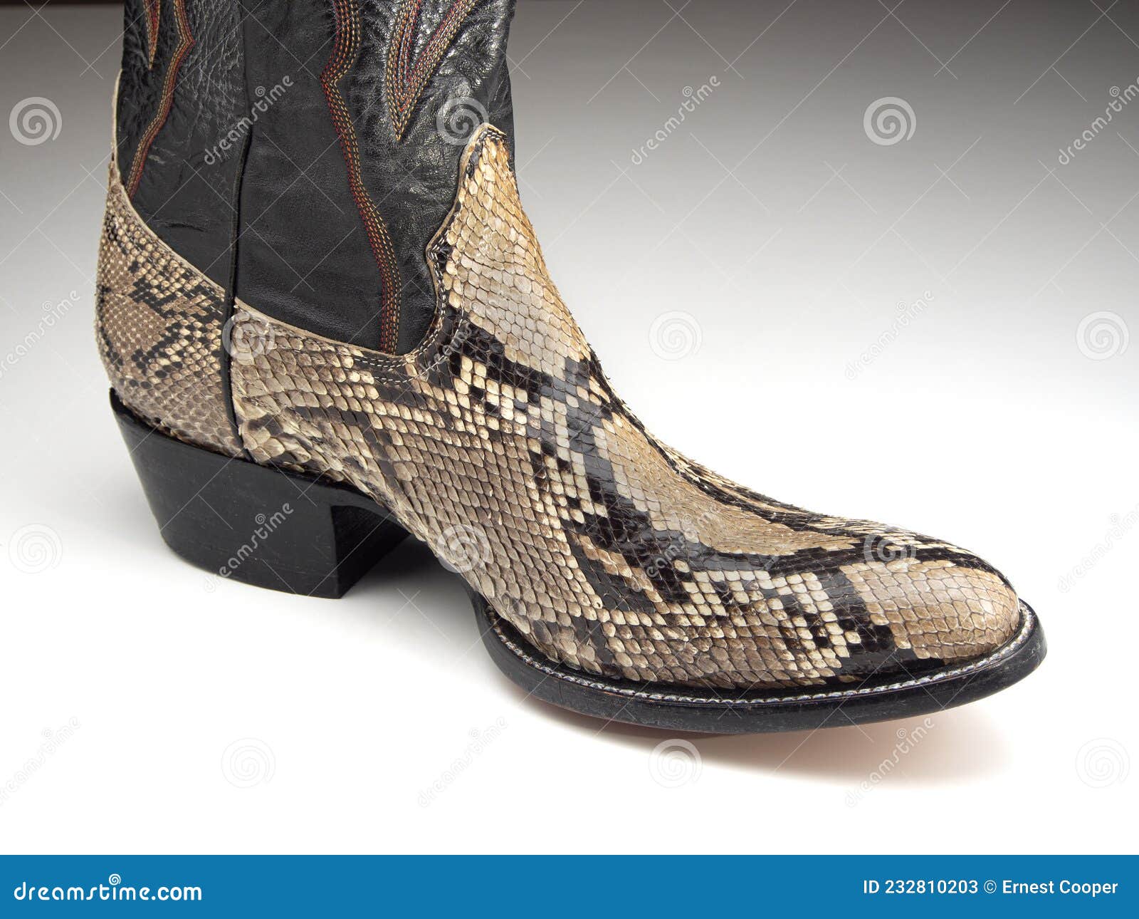 P1010039 Cowboy Boot Made from Skin of Reticulated Python Malayopython Reticulatus CECP 2020 ...
