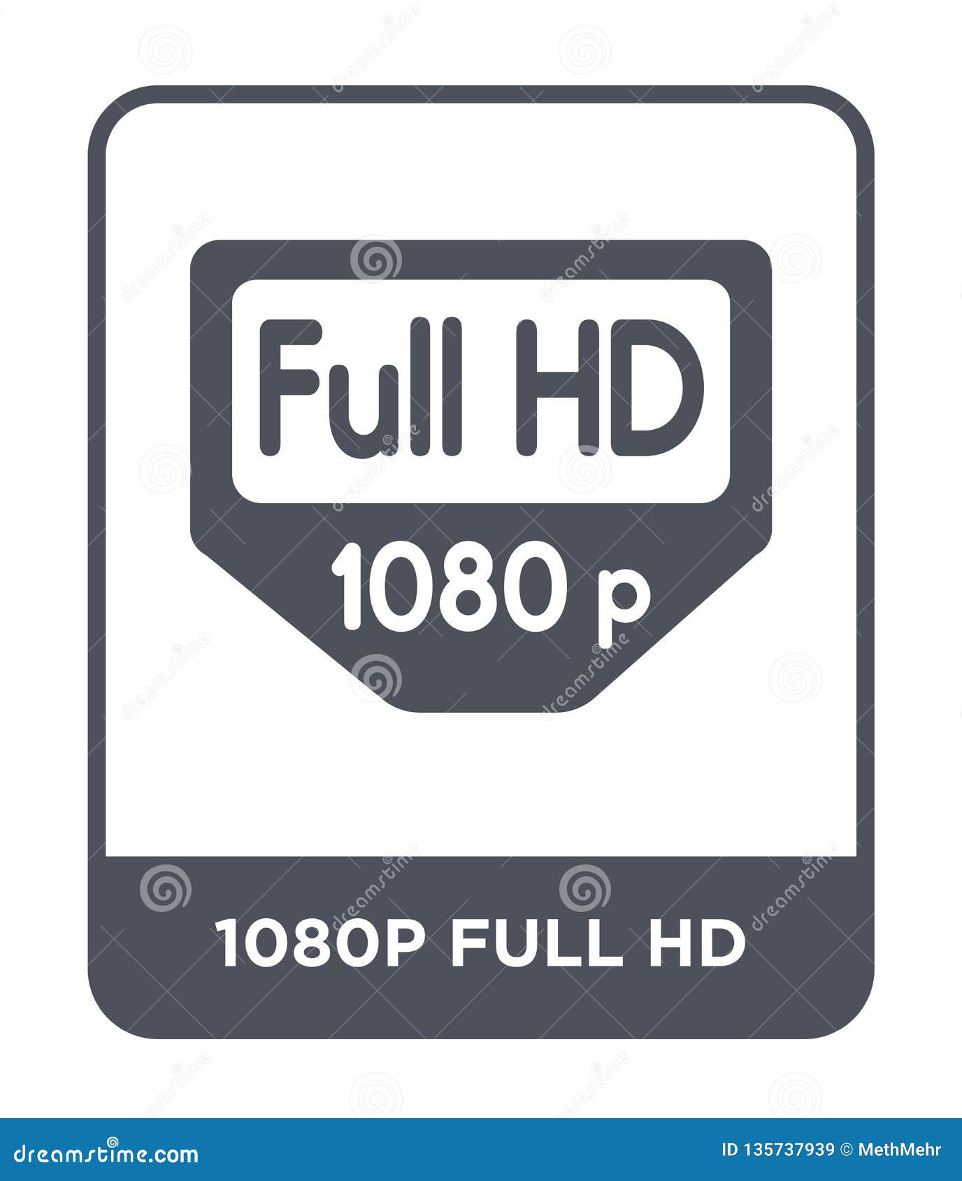 1080p Full Hd Icon in Trendy Design Style. 1080p Full Hd Icon Isolated ...