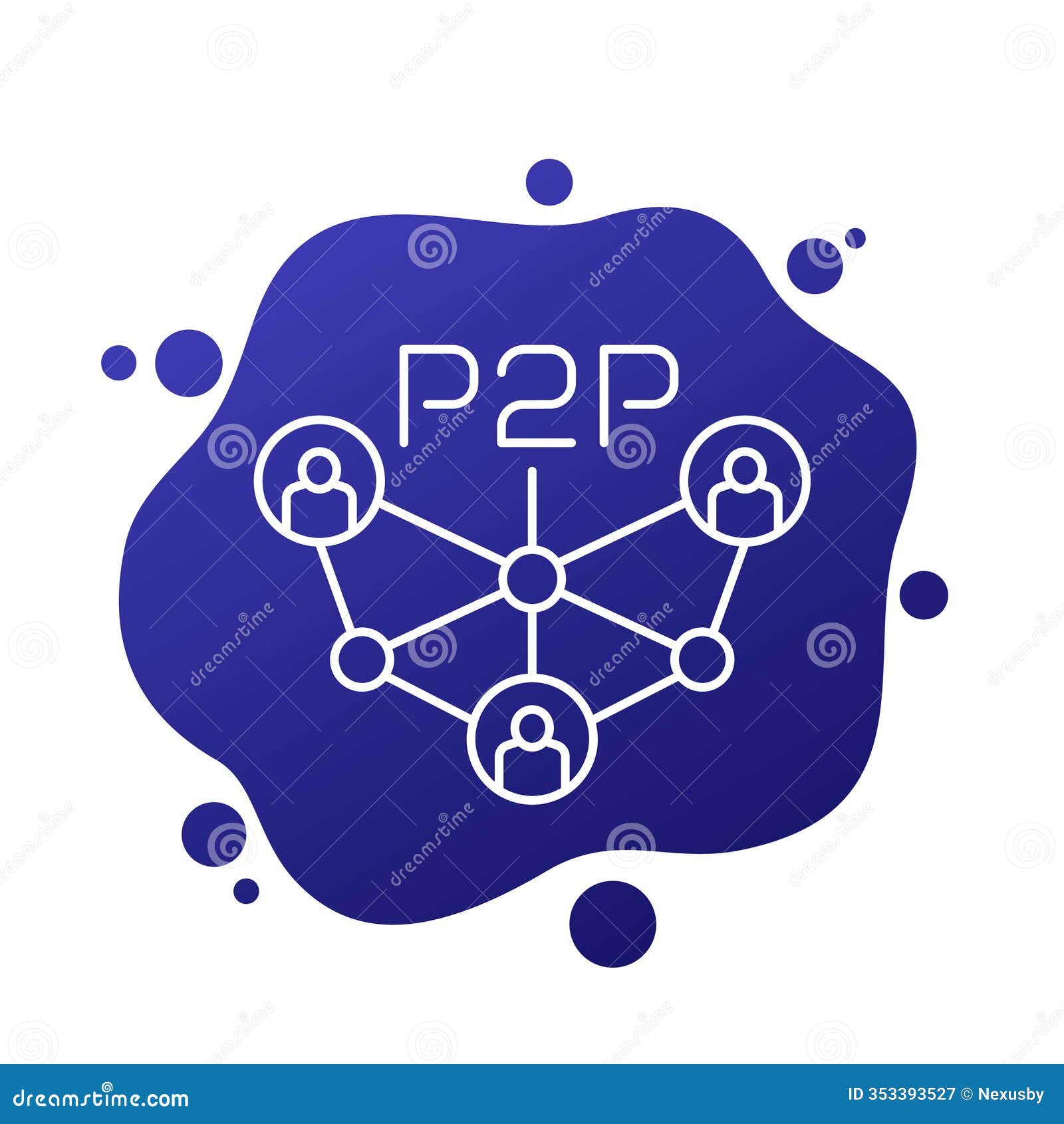 p2p icon, peer-to-peer line  