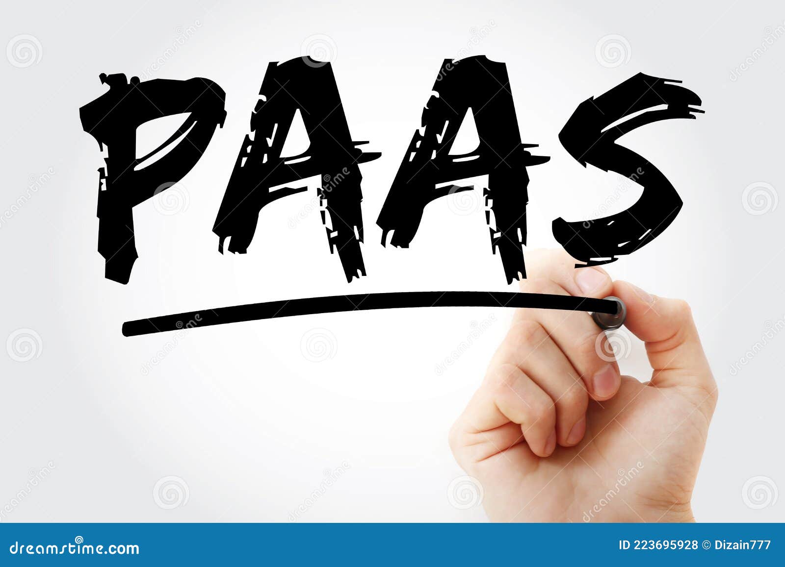 paas - platform as a service acronym with marker, technology concept background