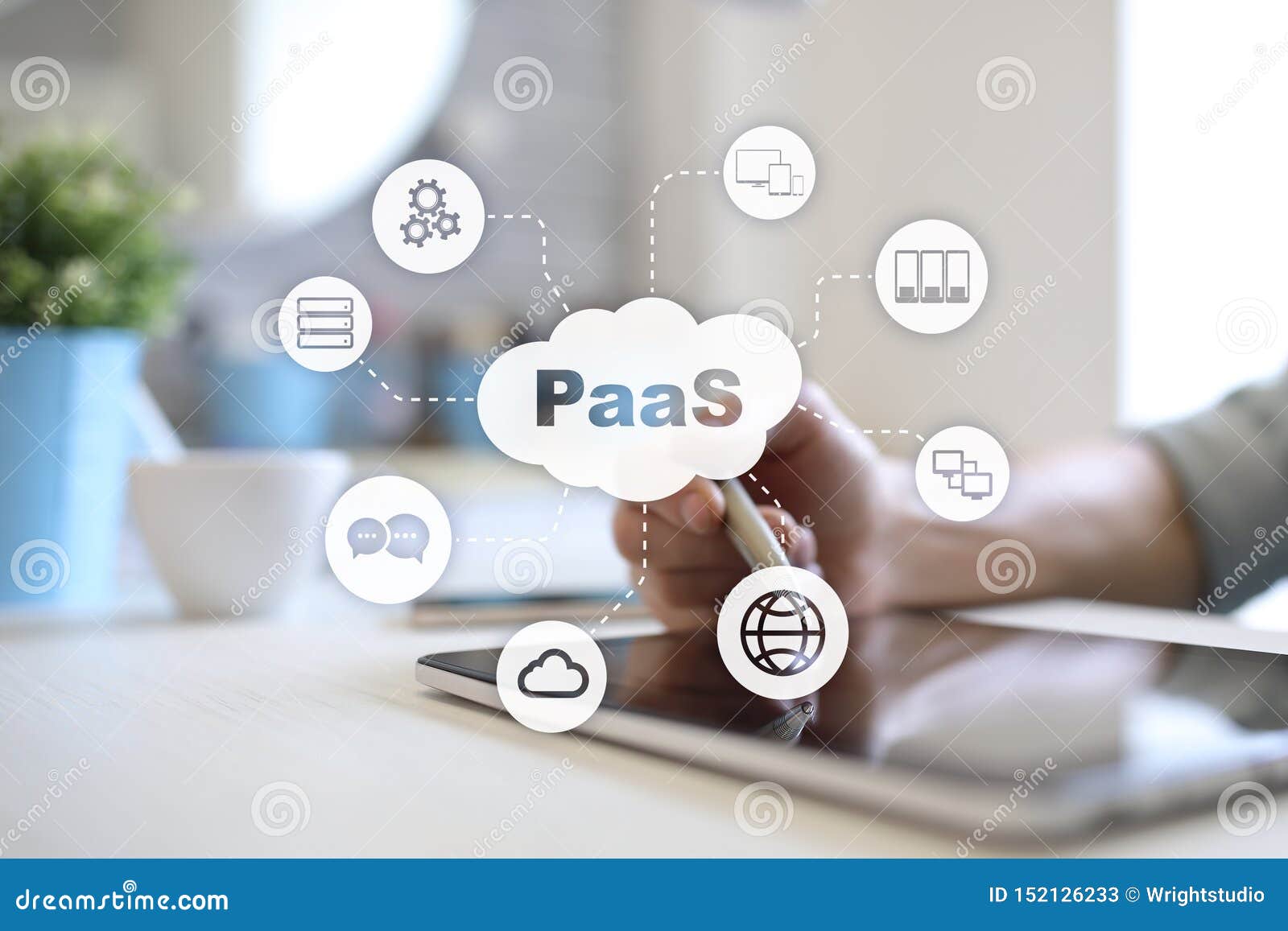 paas, platform as a service. internet and networking concept.