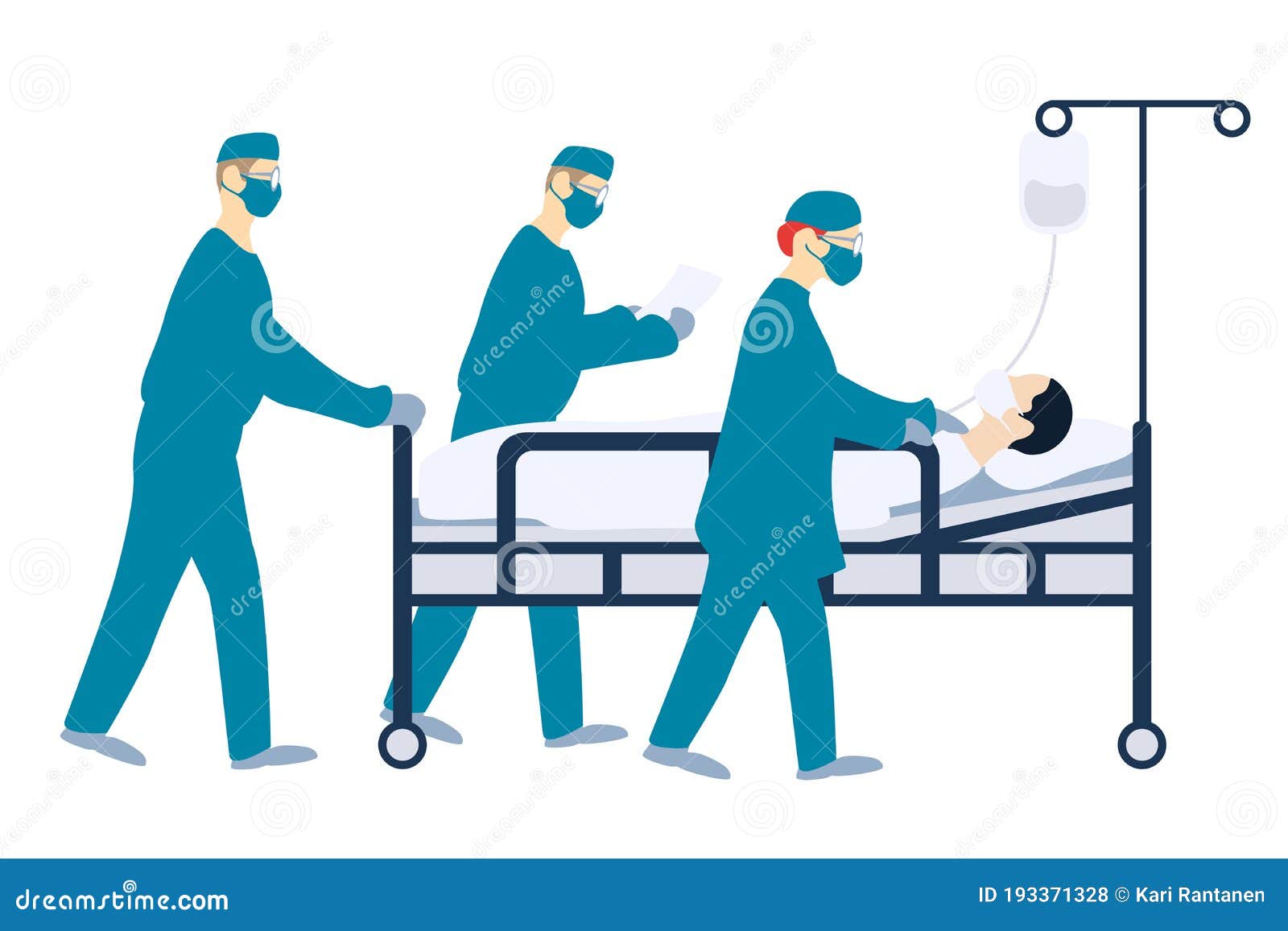 Paciente De Coronavirus En El Hospital Con Trabajadores Médicos Vestidos  Con Ropa Protectora Ilustración del Vector - Ilustración de social,  peligro: 193371328