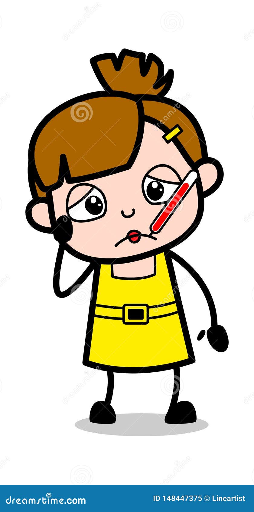 Paciente Enfermo - Ejemplo Lindo Del Vector Del Personaje De Dibujos  Animados De La Muchacha Stock de ilustración - Ilustración de pupila,  garabato: 148447375