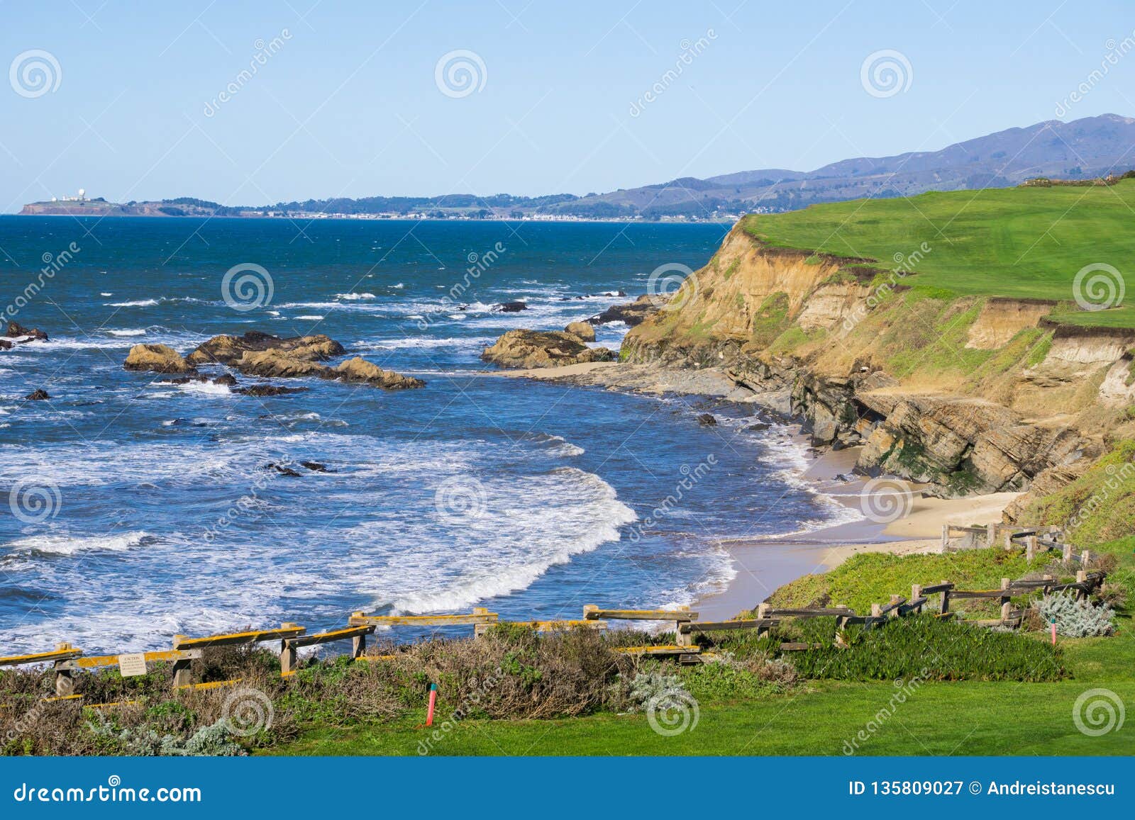 Pacific Ocean Coastline, Half Moon Bay, California Stock Image Image