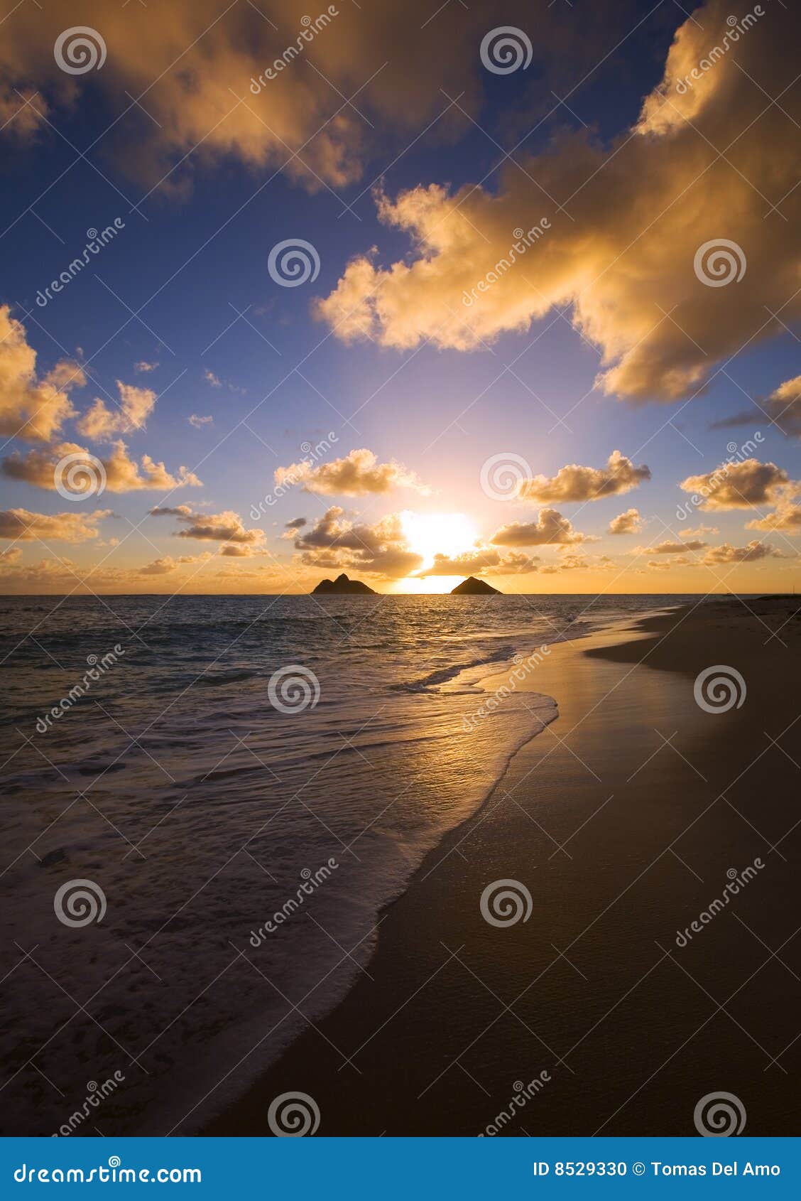 Pacific Sunrise At Lanikai Beach Hawaii Stock Photo Image Of Sunrise