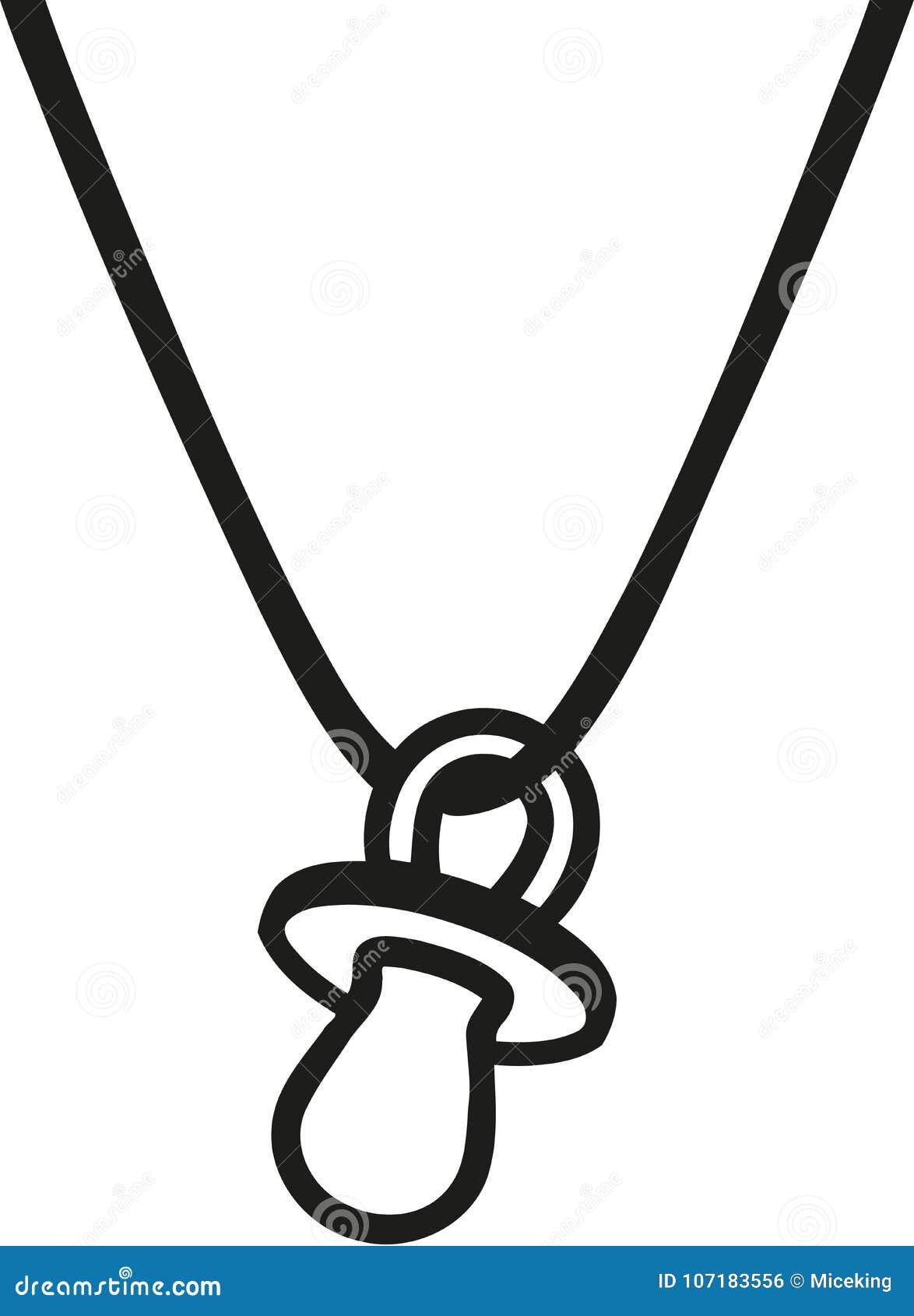 Pacifier at a necklace stock vector. Illustration of suck 107183556