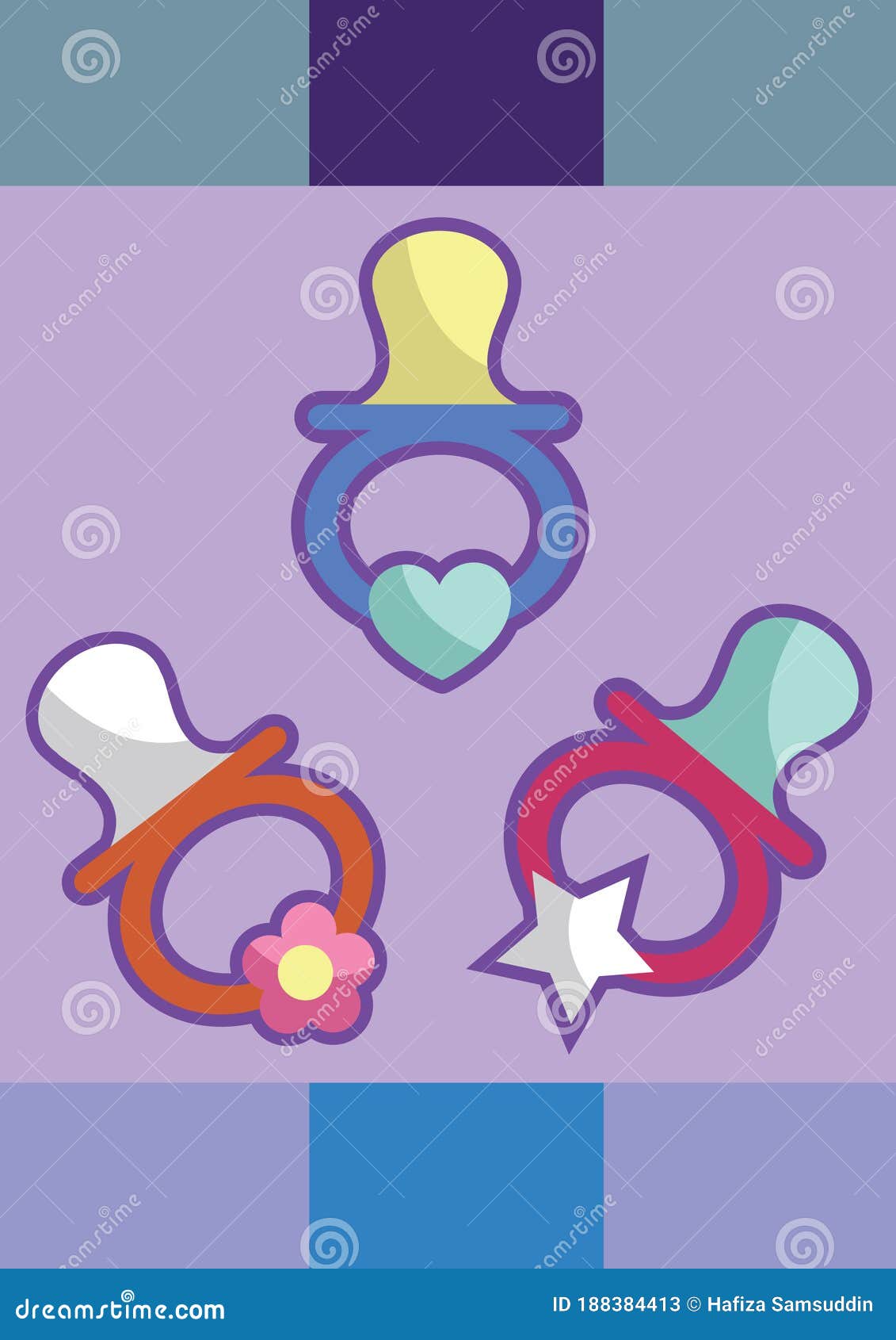 Pacifiers. Vector Illustration Decorative Design Stock Vector
