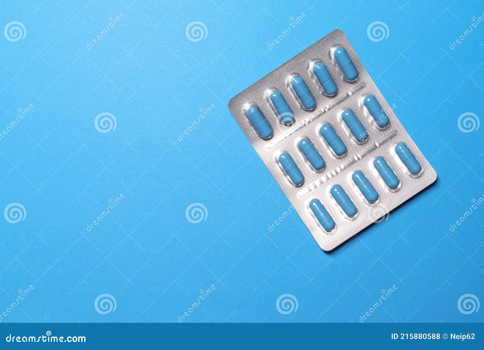 Pack of Blue Medicine Tablets Stock Photo Image of medication, dose