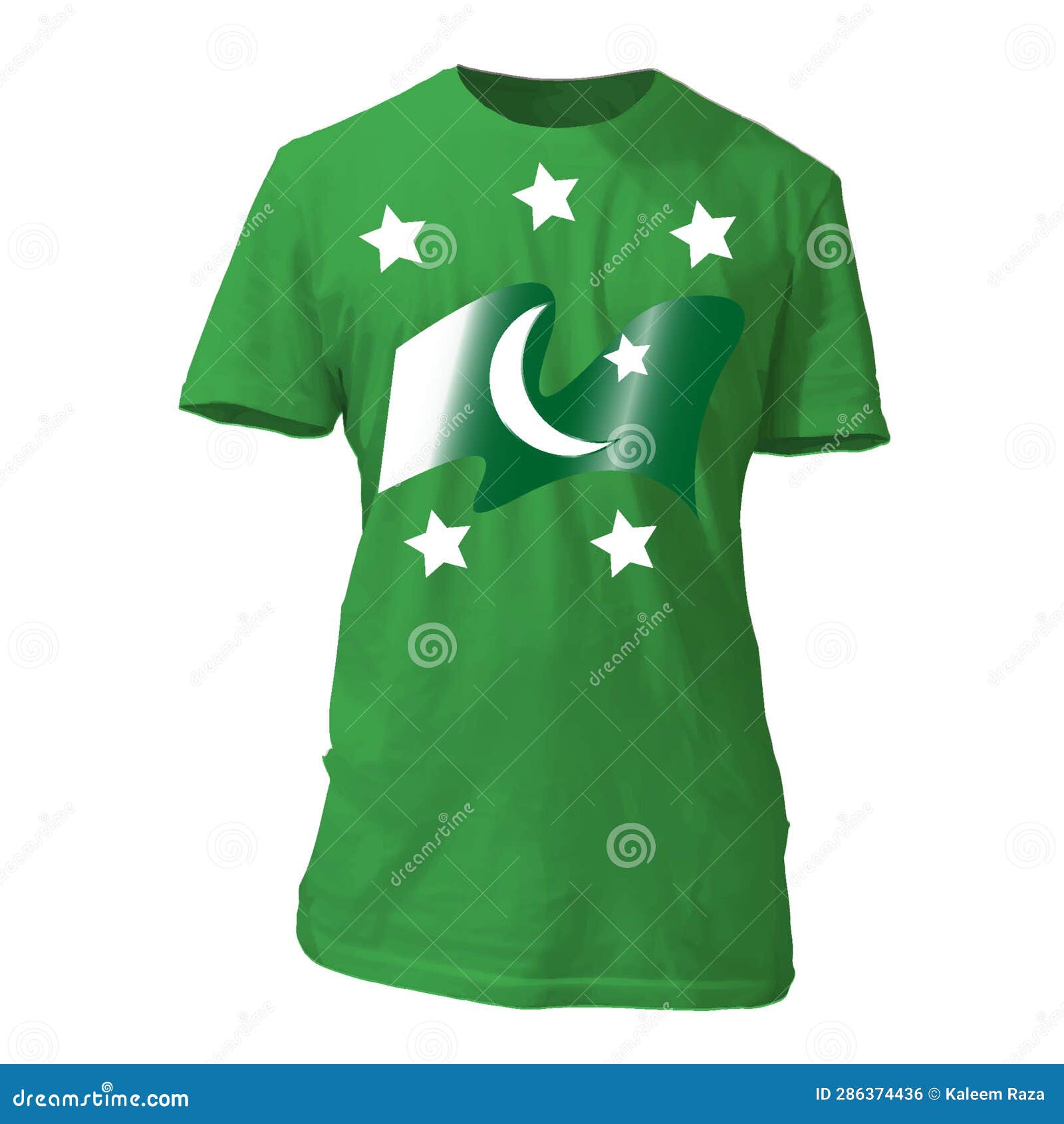 Green T Shirt Design for Pakistan Independence Day Stock Vector