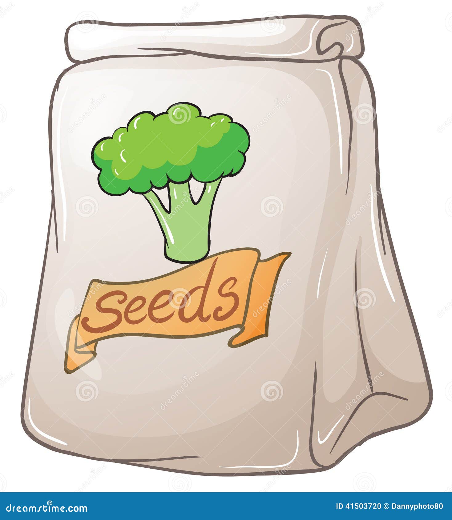 A pack of broccoli seeds stock vector. Illustration of grey 41503720