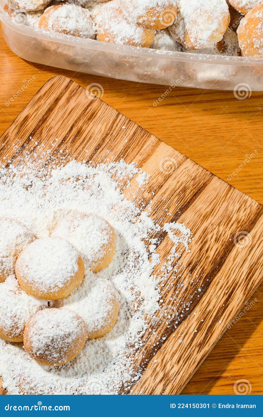 A Pack of Cookies with White Sugar Stock Image Image of wood, baking