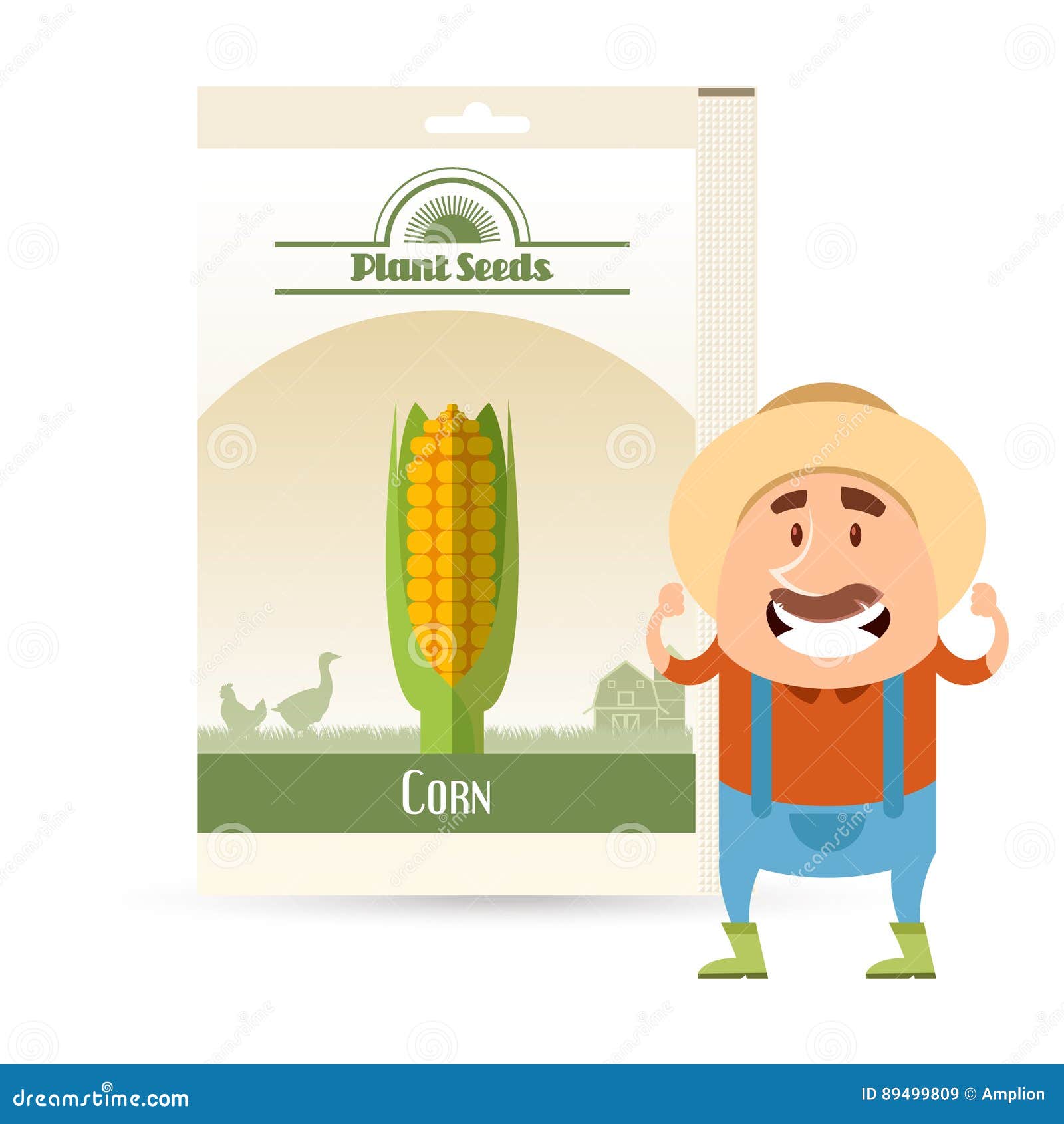 Pack of Corn seeds icon stock vector. Illustration of maize 89499809