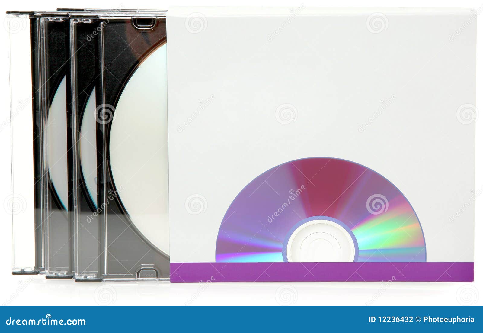 Pack of DVDs in Box with Blank Label Stock Photo Image of isolated
