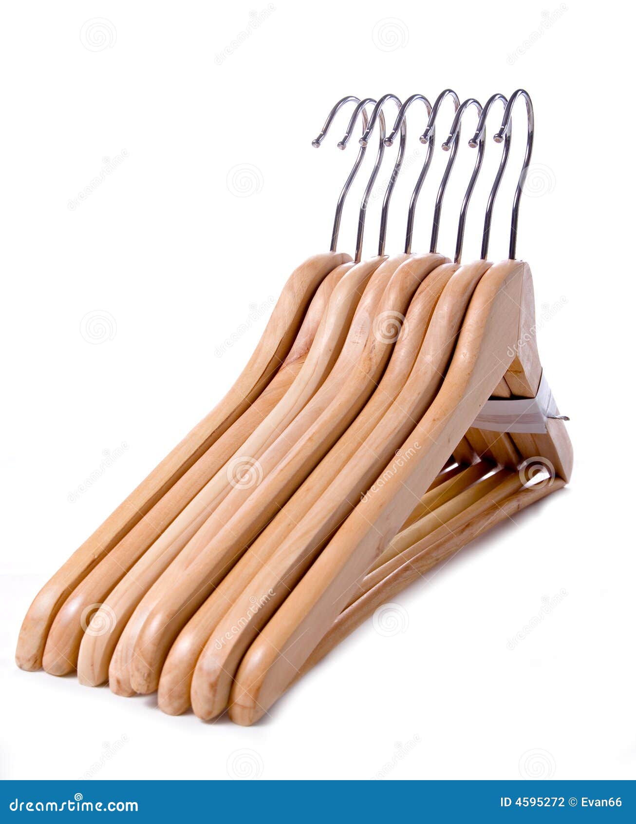Pack of Eight Wooden Clothes Hangers Stock Photo Image of store