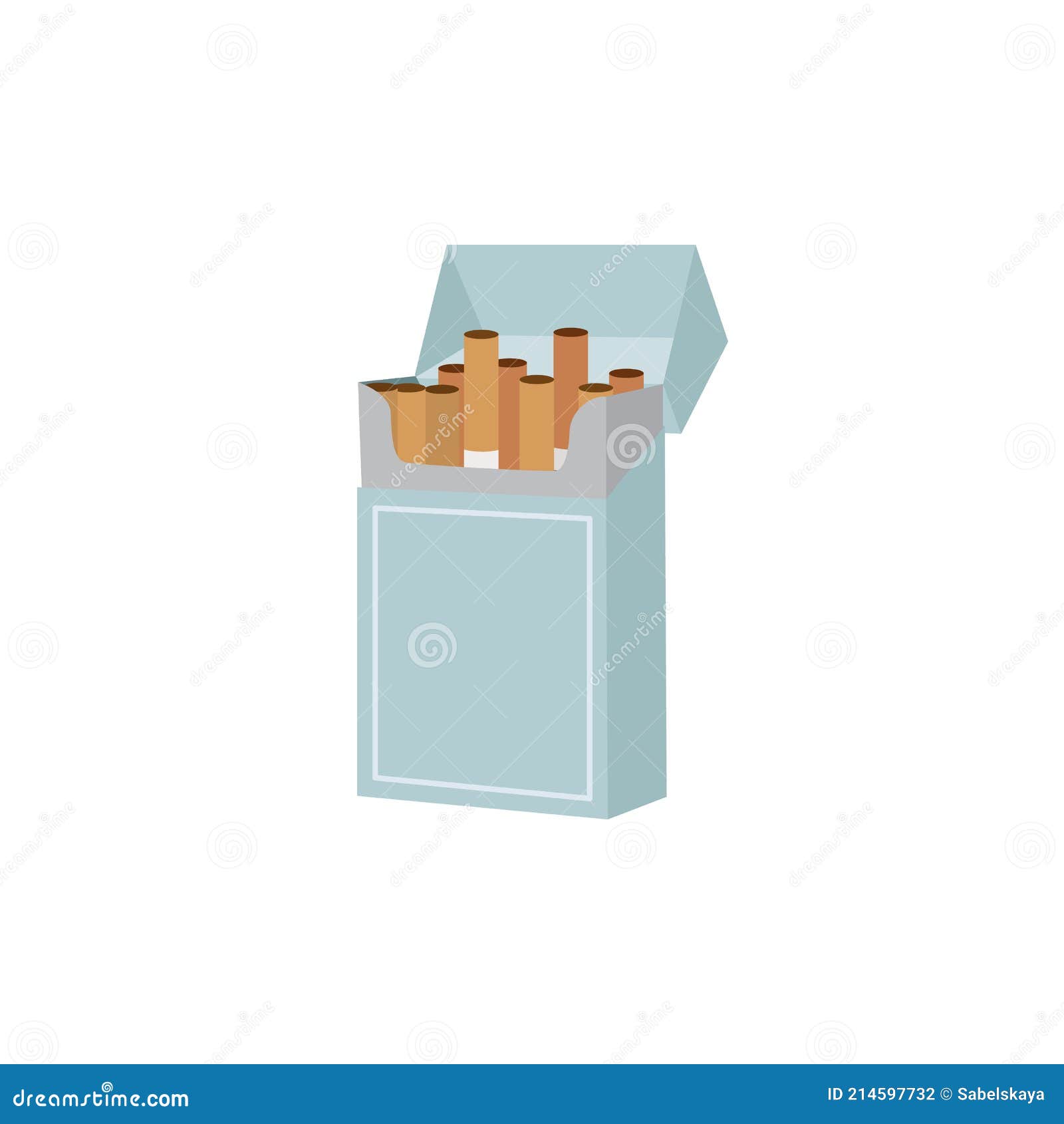Pack Full of Cigarettes with Filter, Blank Box for Advertising of