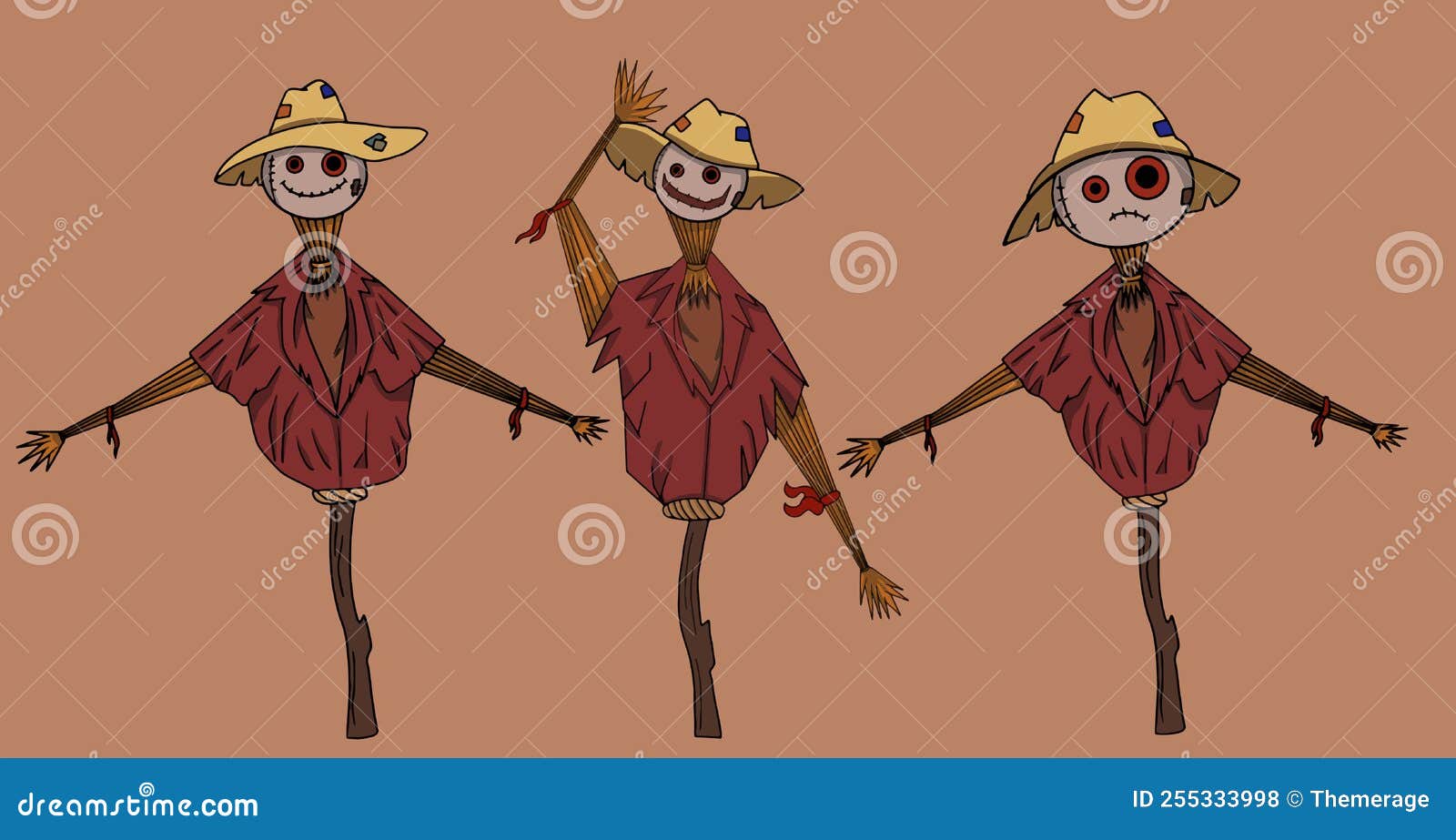 Pack of Jacks for Halloween in Videpugalo Illustration Stock Vector