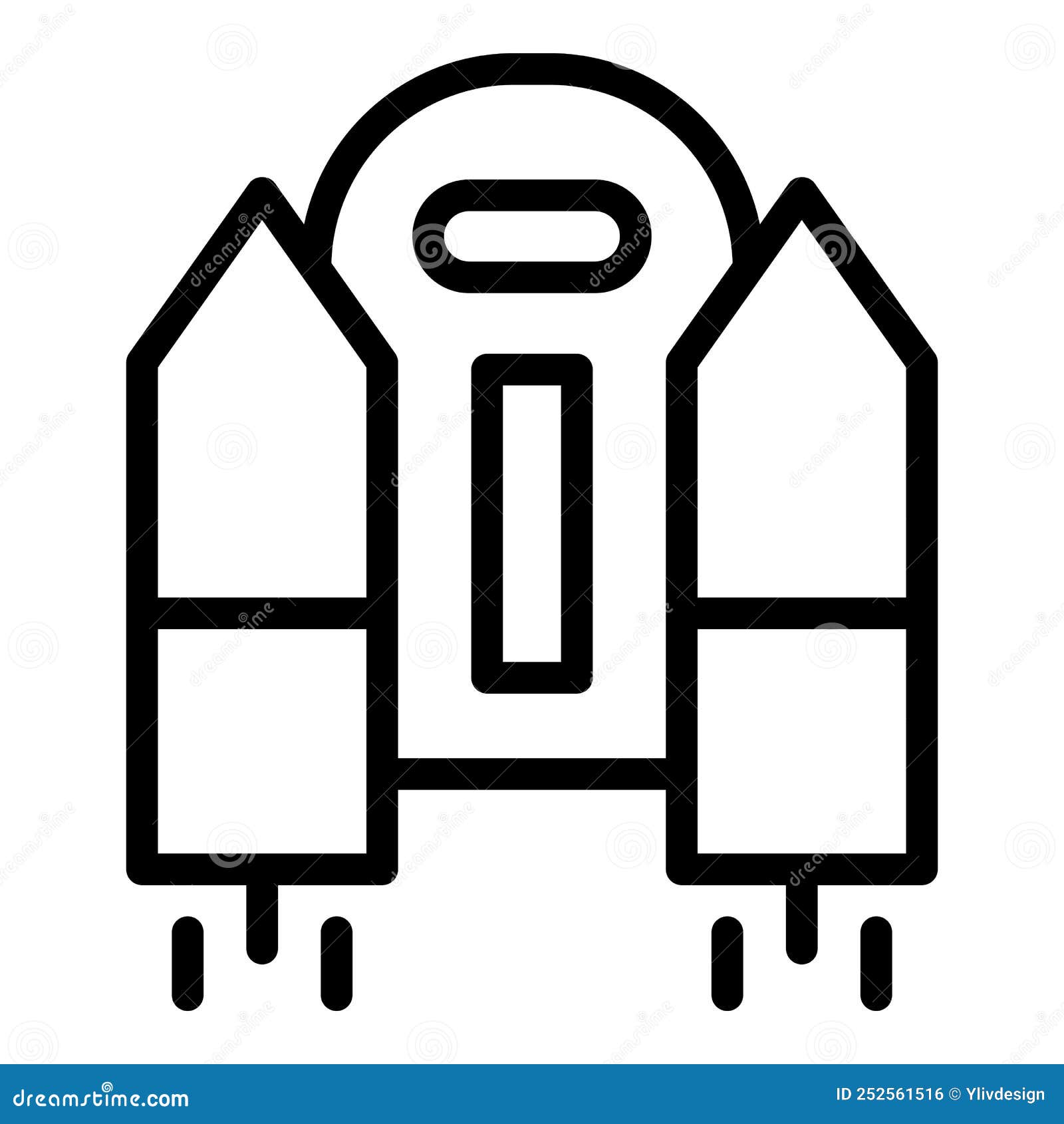 Outline Jetpack Vector Icon Isolated Black Stock Vector (Royalty