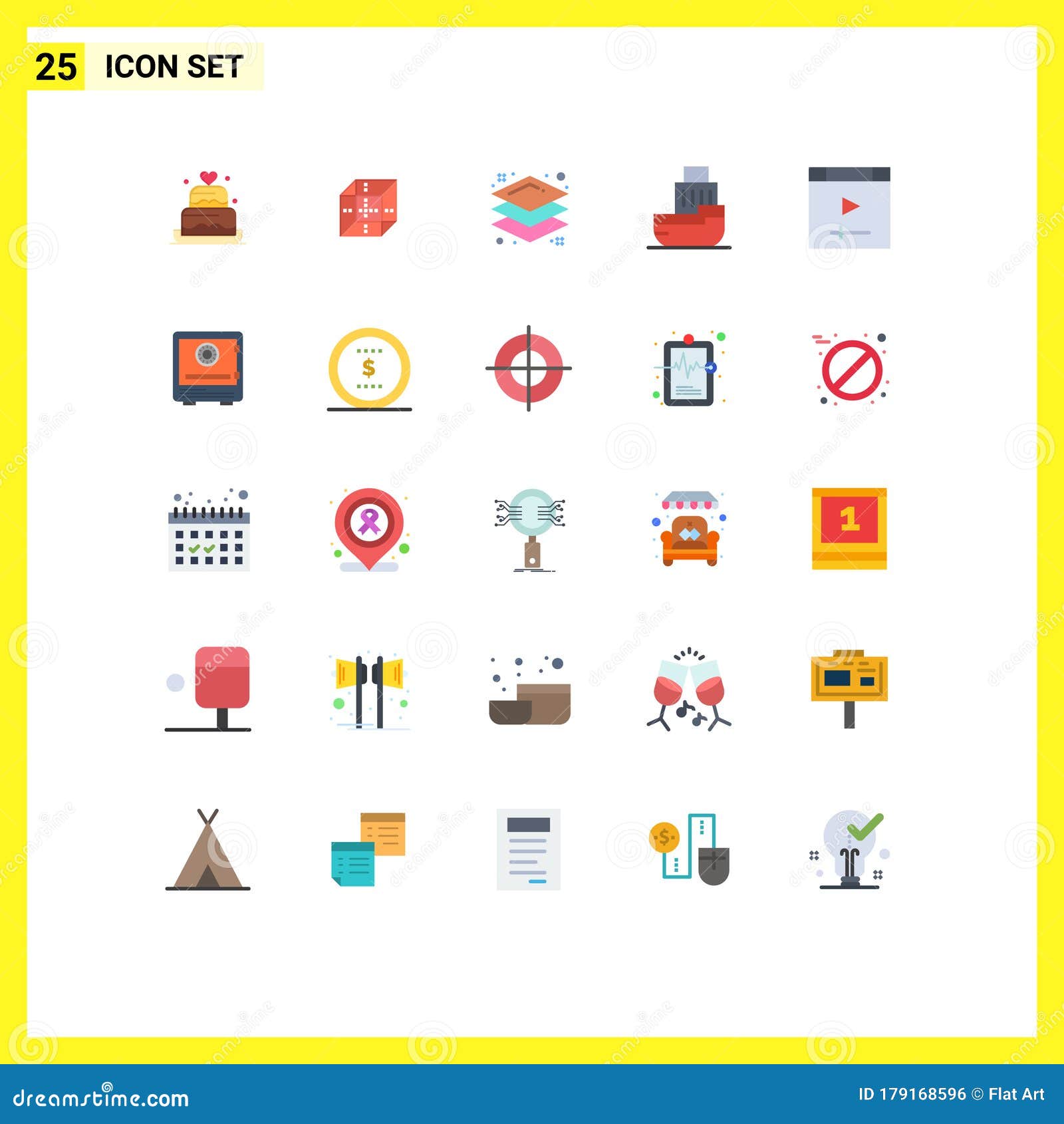 pack of 25 modern flat colors signs and s for web print media such as computer, transfer, , shipping, logistic